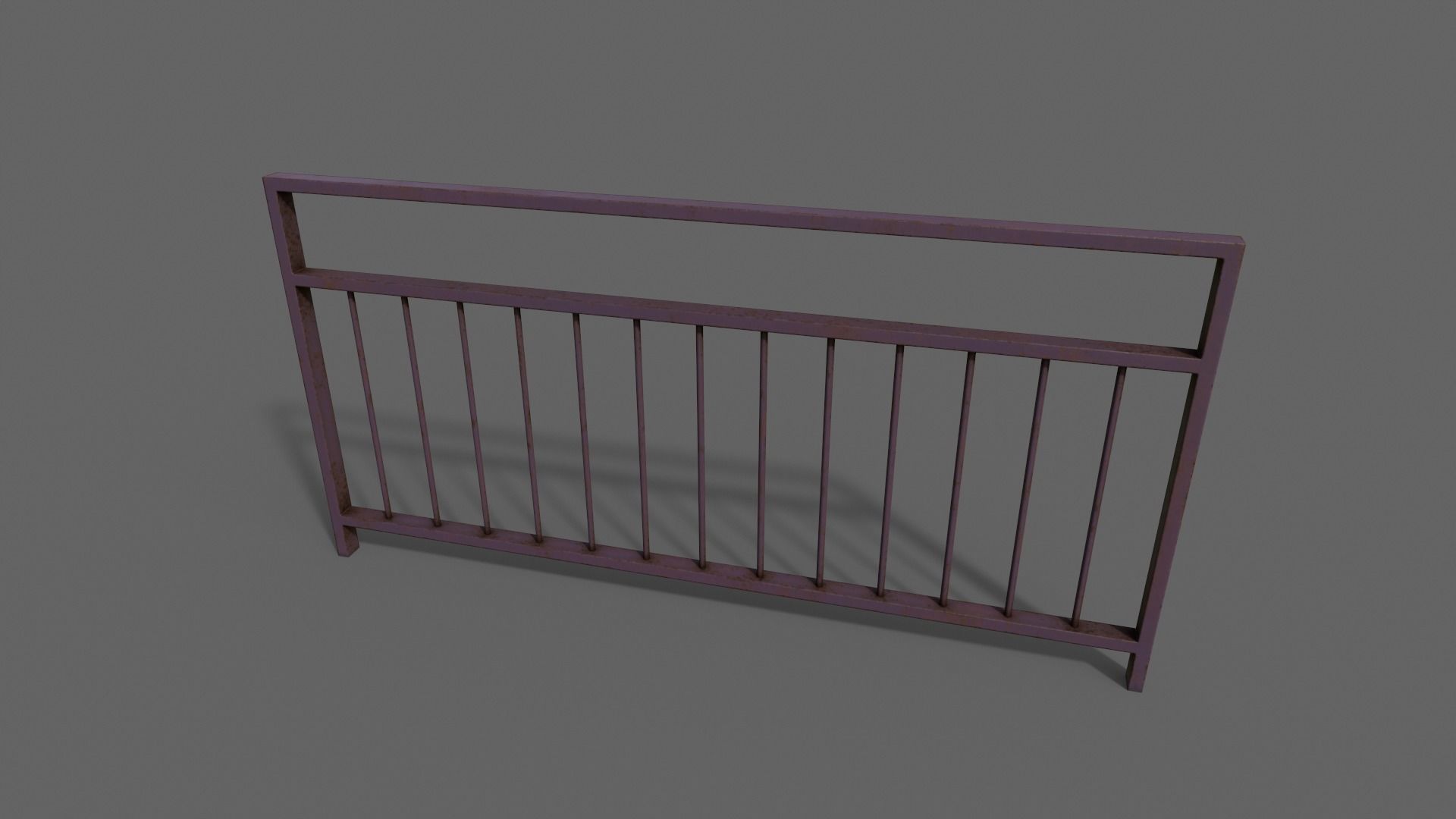 PBR Pedestrian Guard Rail V3-Clean-Rusty Low-poly 3D model_25