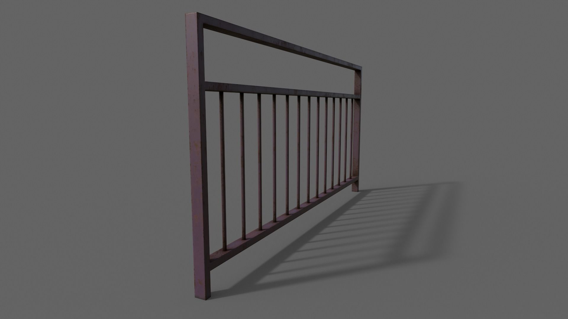 PBR Pedestrian Guard Rail V3-Clean-Rusty Low-poly 3D model_24