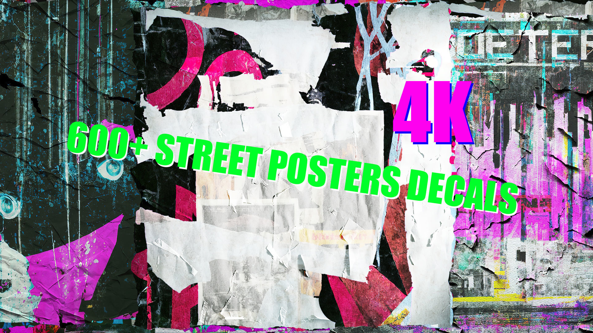 600 plus  Street Posters Decals 3D model_2