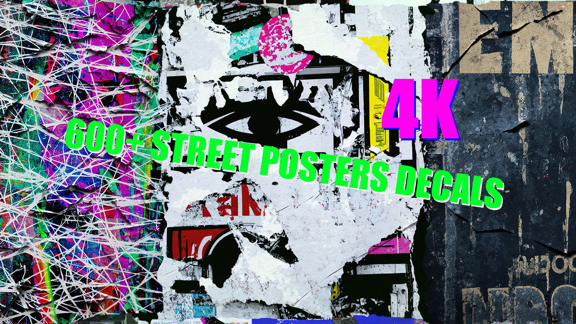 600 plus  Street Posters Decals 3D model_4