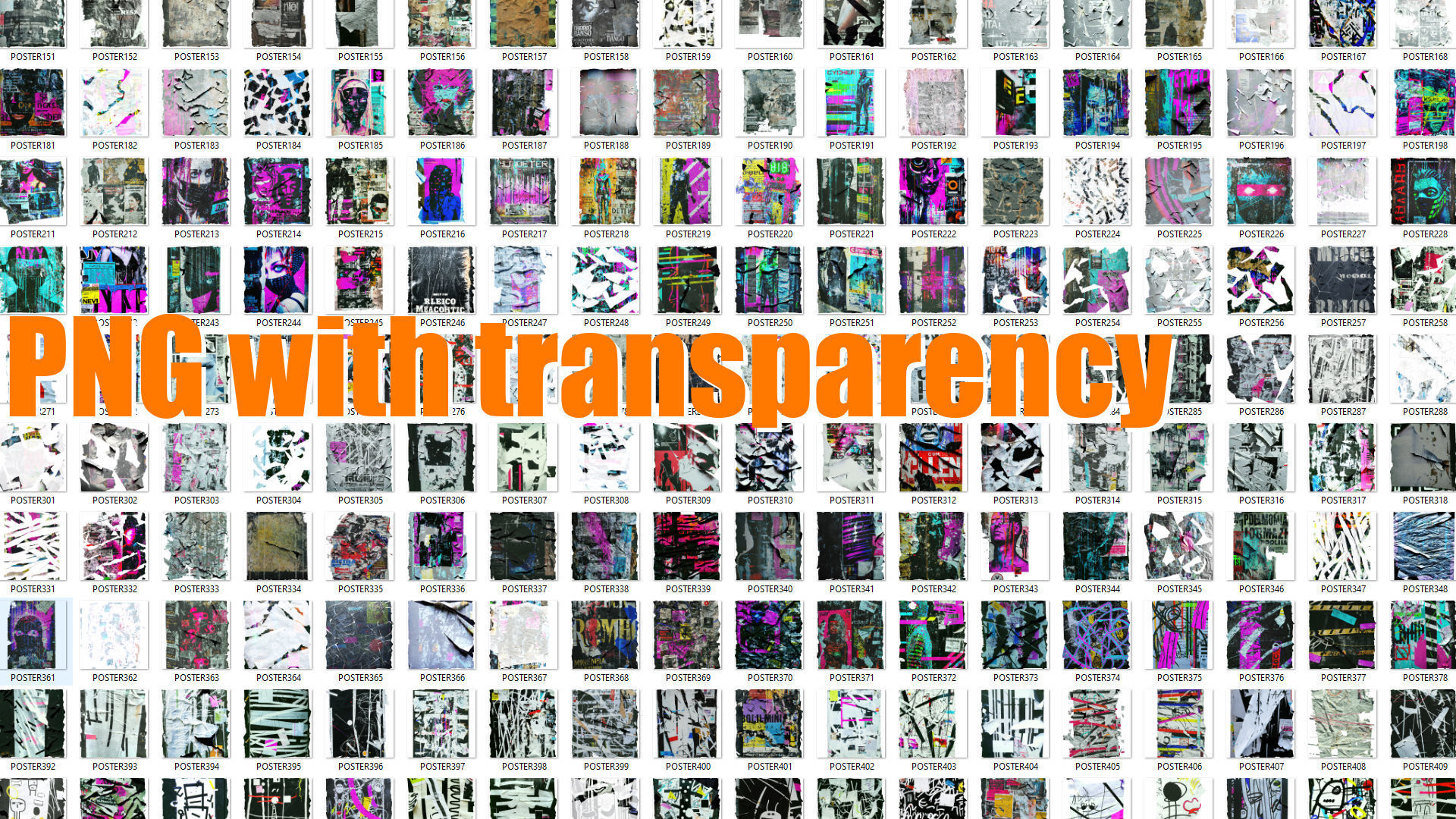 600 plus  Street Posters Decals 3D model_6