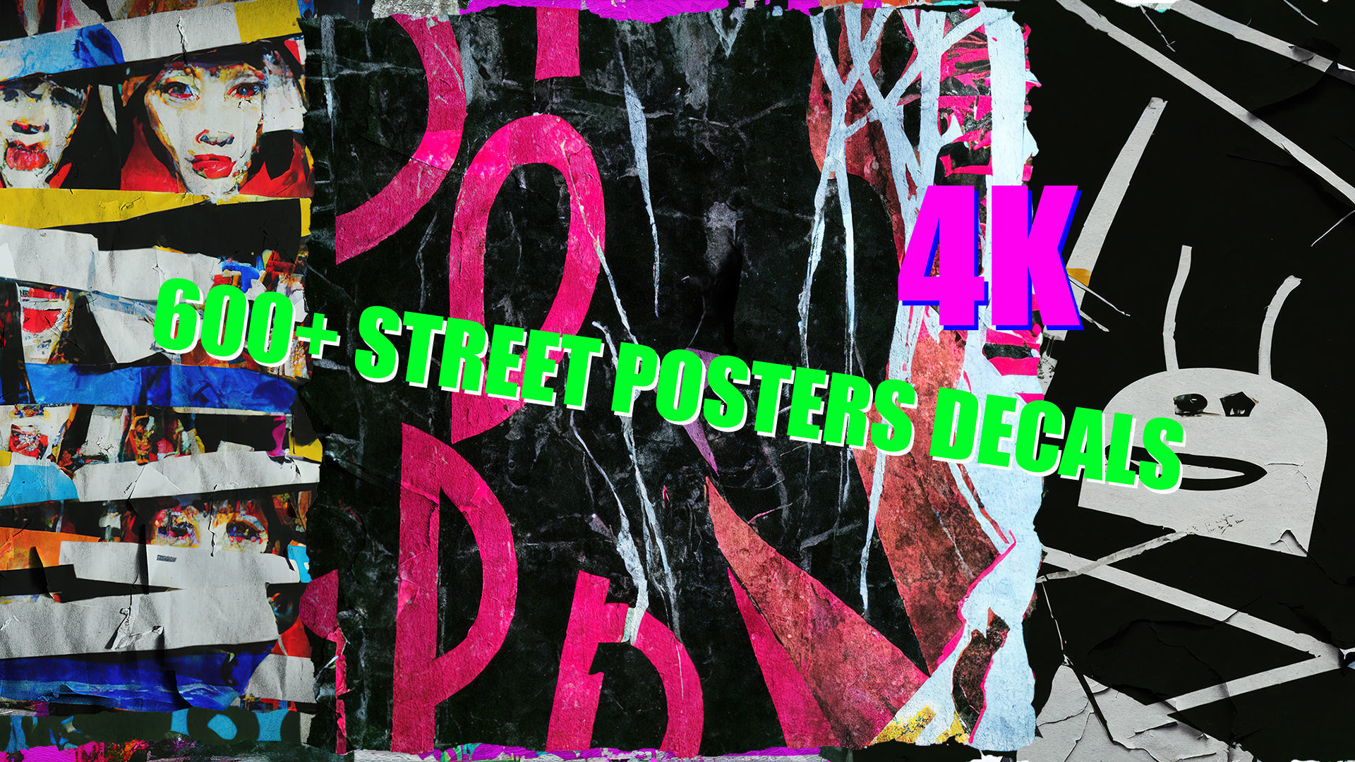 600 plus  Street Posters Decals 3D model_1