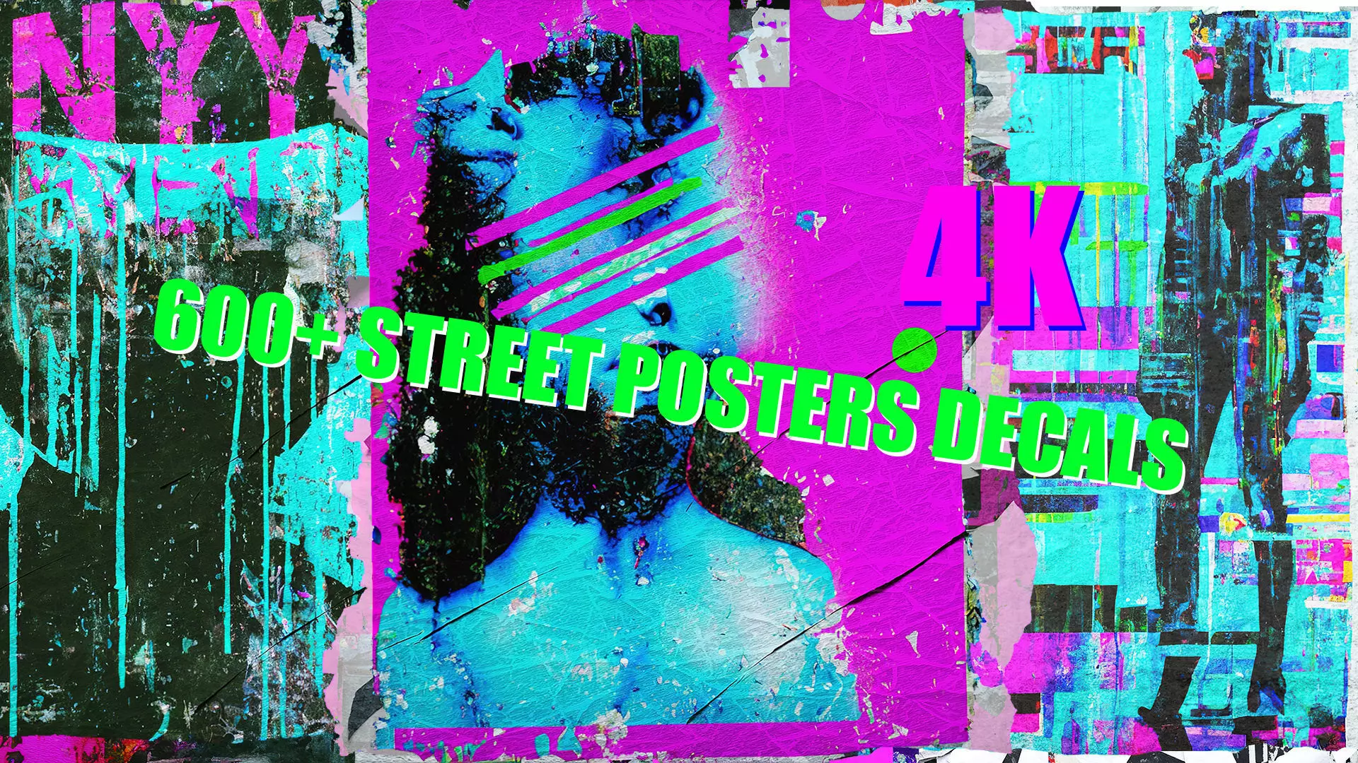 600 plus  Street Posters Decals 3D model_0