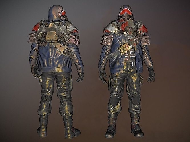 Futuristic  Soldier Low-poly 3D model
