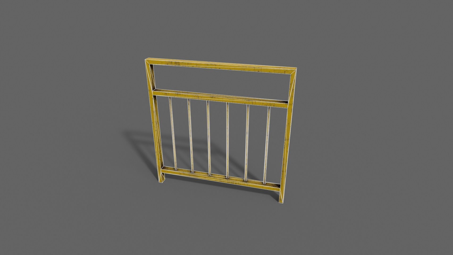 PBR Pedestrian Guard Rail V4-Clean-Rusty Low-poly 3D model_32