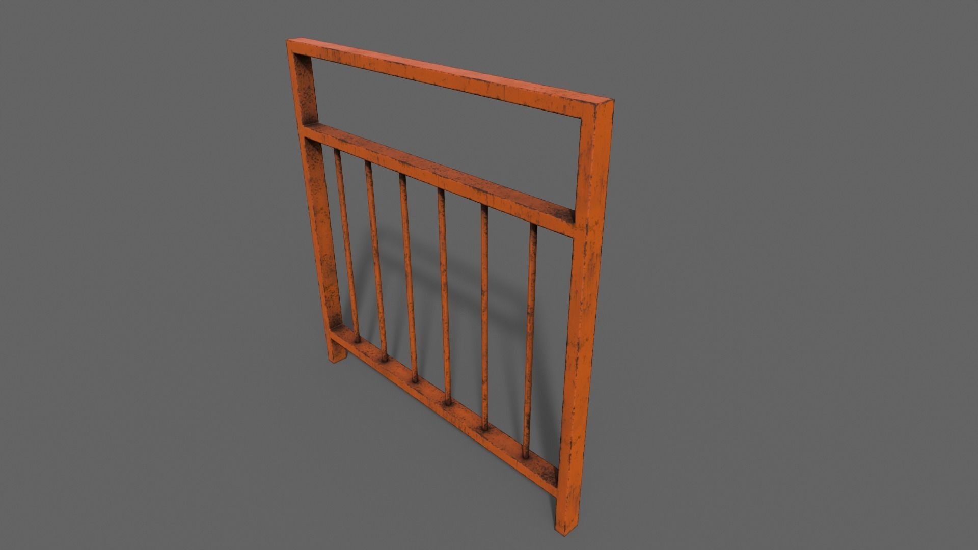 PBR Pedestrian Guard Rail V4-Clean-Rusty Low-poly 3D model_21