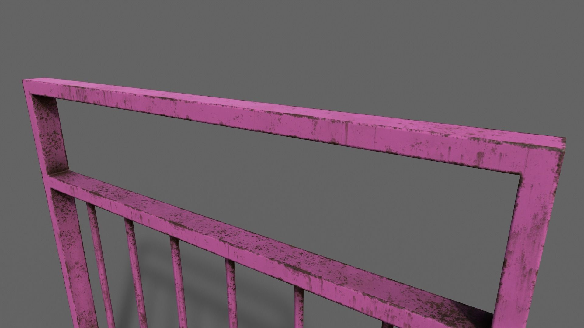 PBR Pedestrian Guard Rail V4-Clean-Rusty Low-poly 3D model_22