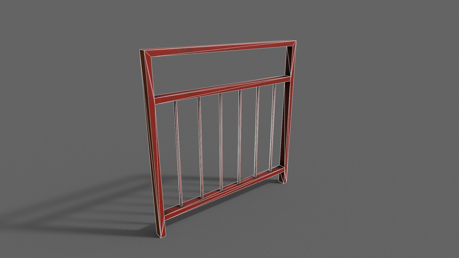 PBR Pedestrian Guard Rail V4-Clean-Rusty Low-poly 3D model_27