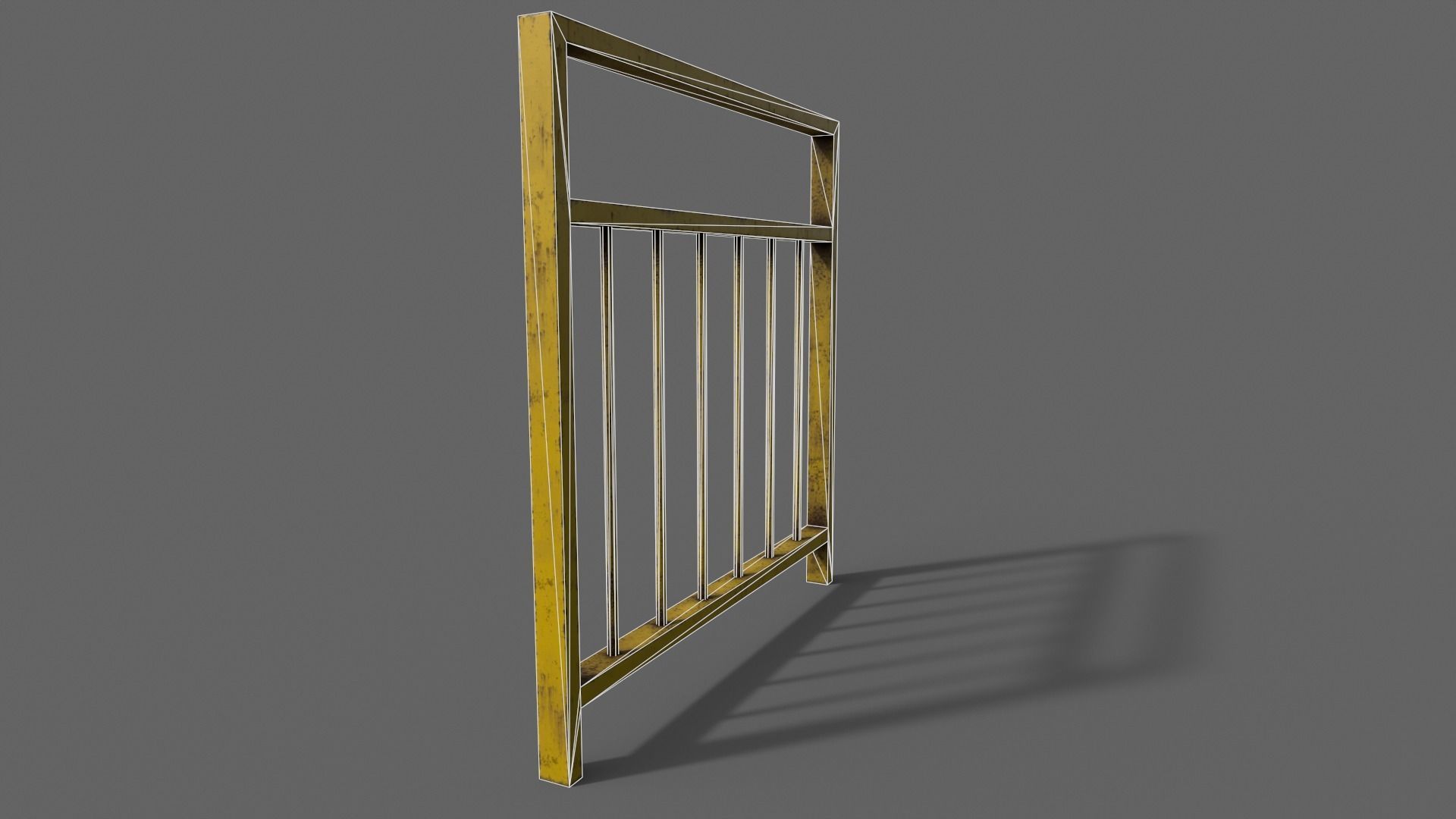 PBR Pedestrian Guard Rail V4-Clean-Rusty Low-poly 3D model_31