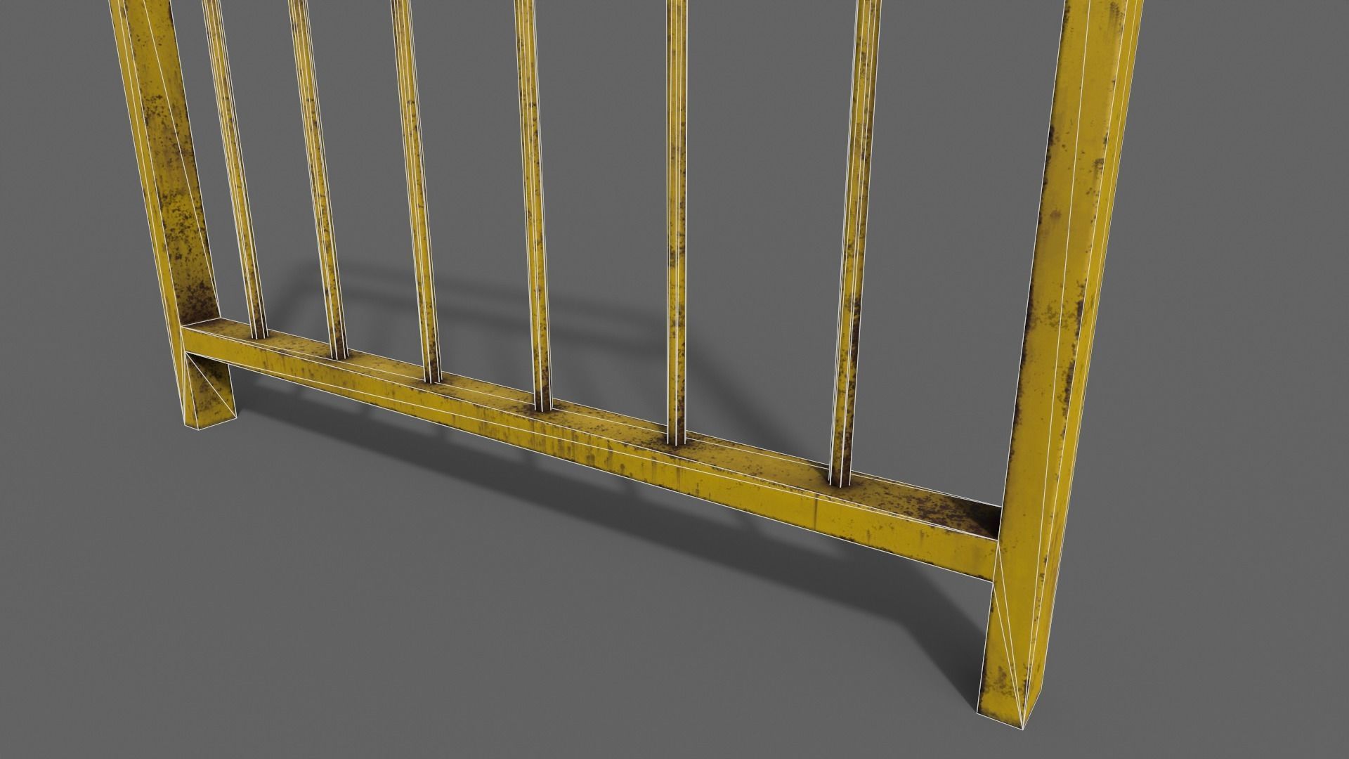 PBR Pedestrian Guard Rail V4-Clean-Rusty Low-poly 3D model_30