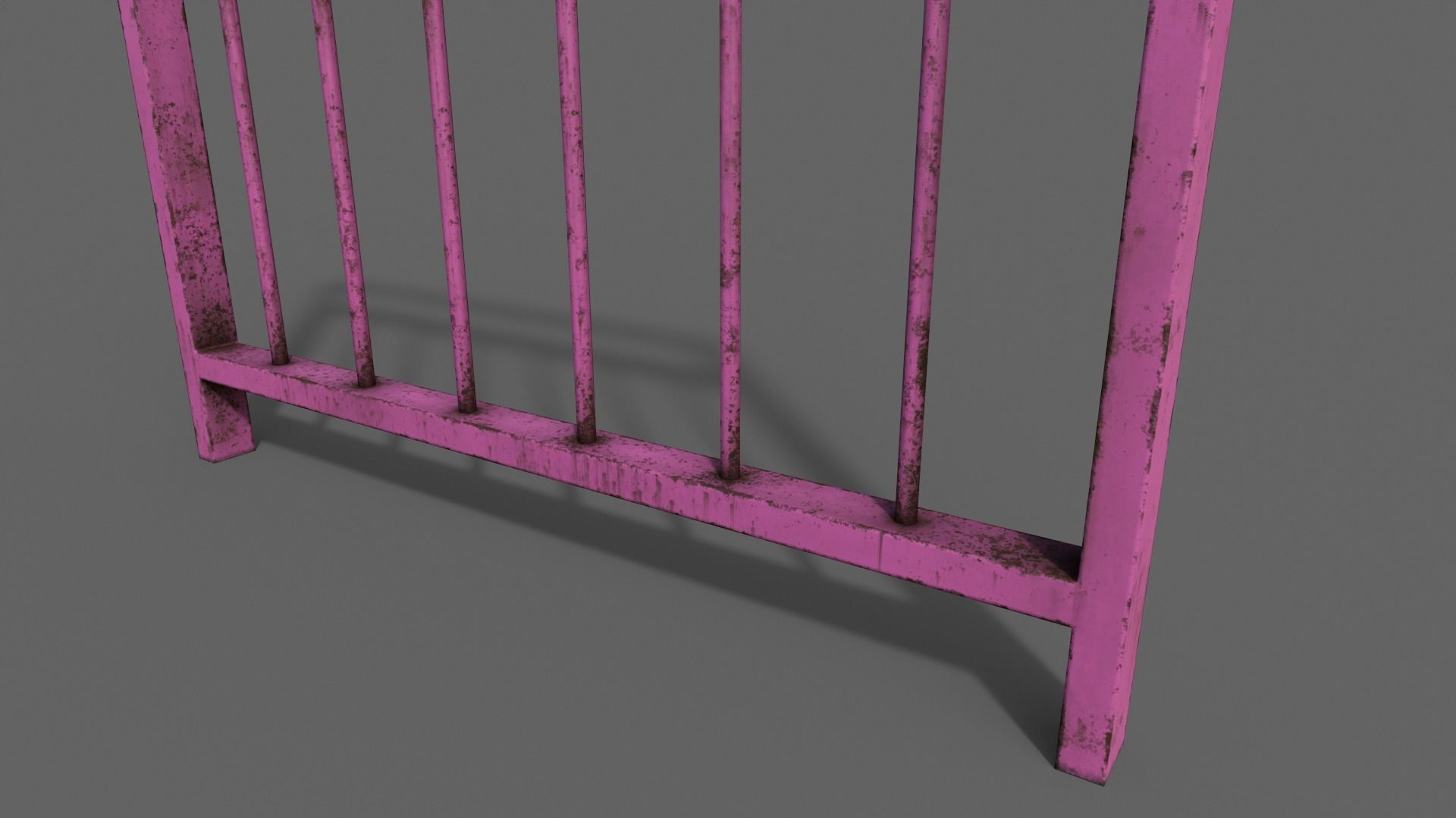 PBR Pedestrian Guard Rail V4-Clean-Rusty Low-poly 3D model_23