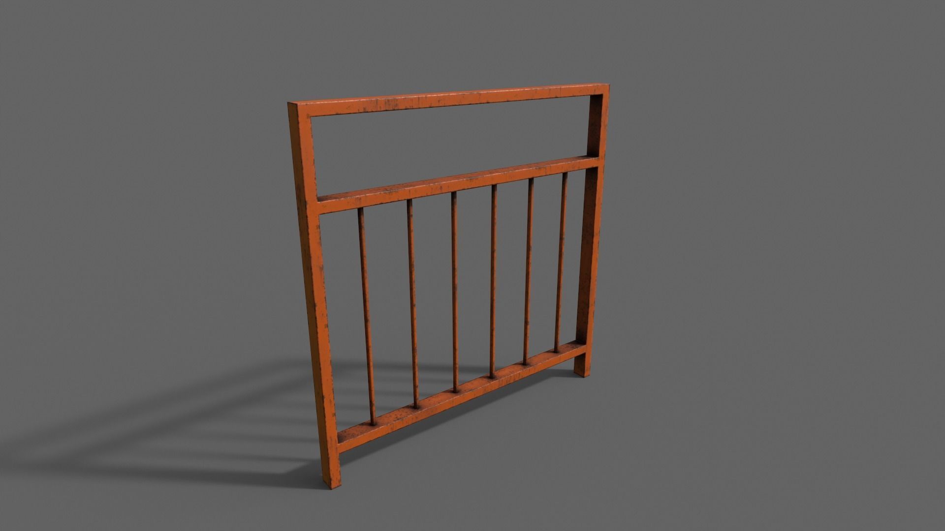 PBR Pedestrian Guard Rail V4-Clean-Rusty Low-poly 3D model_20