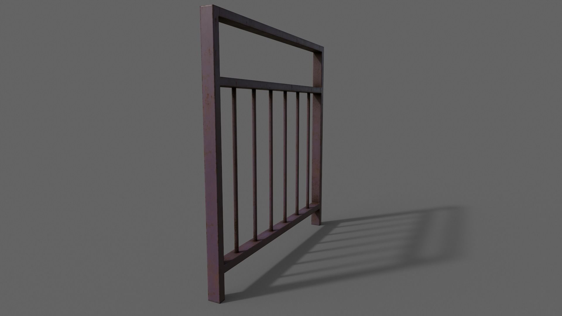 PBR Pedestrian Guard Rail V4-Clean-Rusty Low-poly 3D model_24