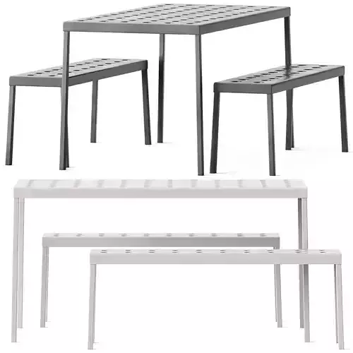 Balcony Bench and Table by Hay