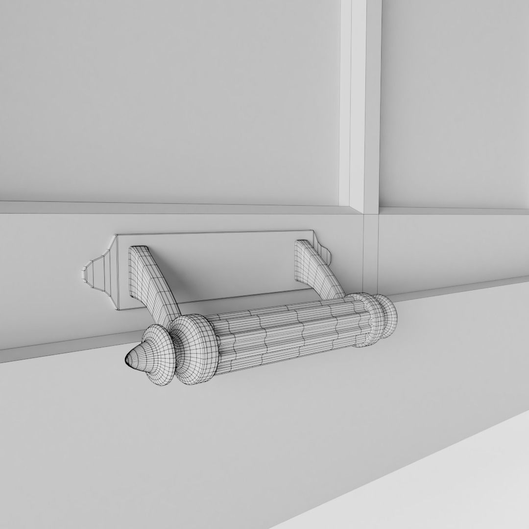 Three Light Sash Window 3D model_5