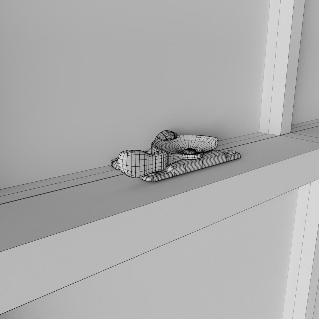 Three Light Sash Window 3D model_4