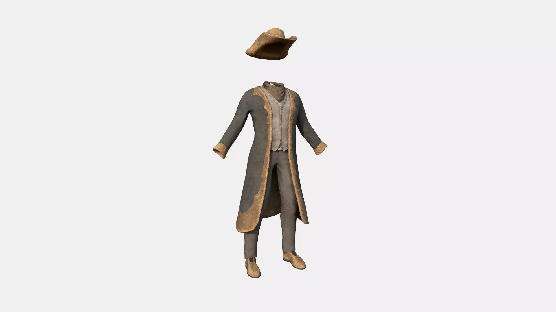 Cowboy Outfit A06 - Character Fashion Design Low-poly 3D model_0