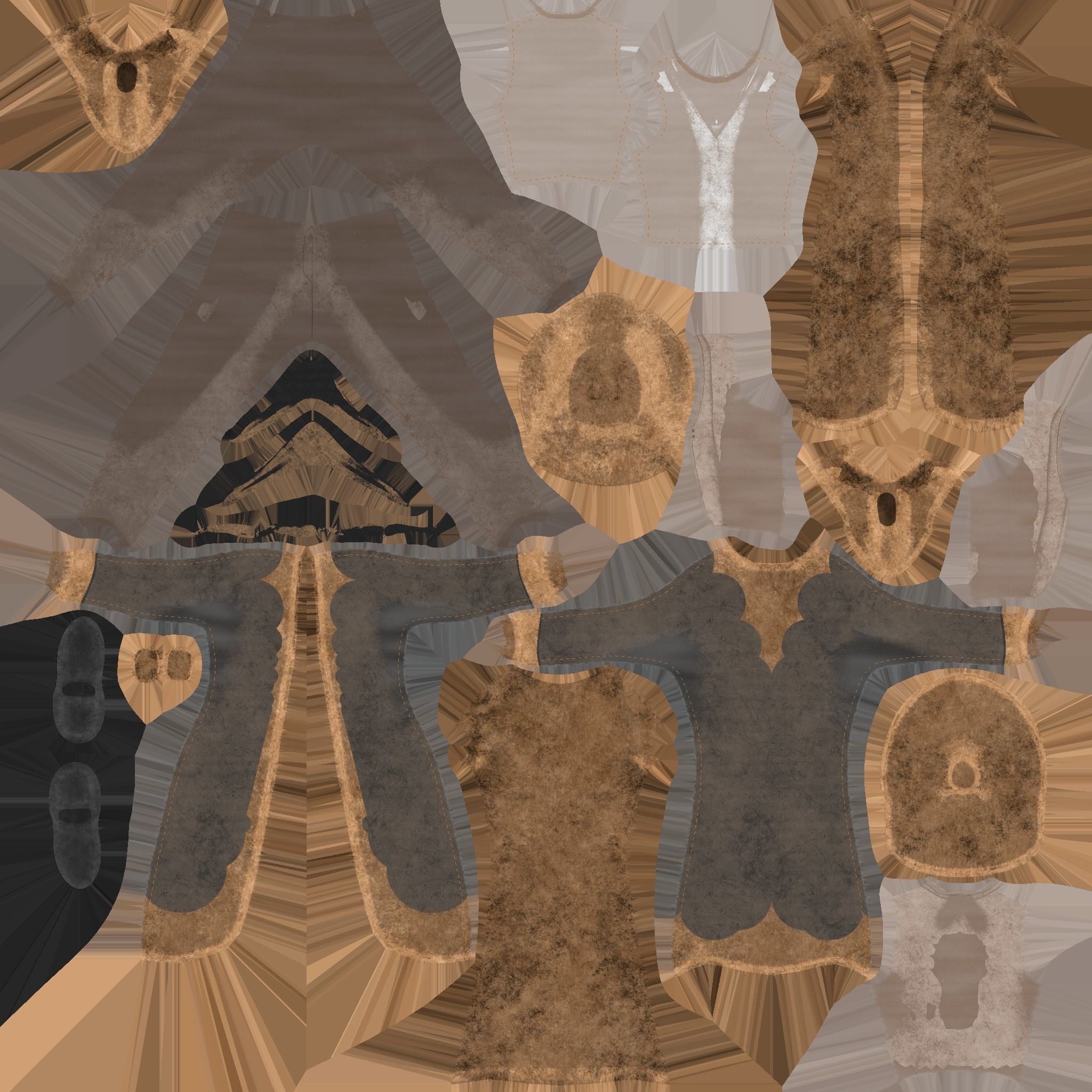 Cowboy Outfit A06 - Character Fashion Design Low-poly 3D model_23