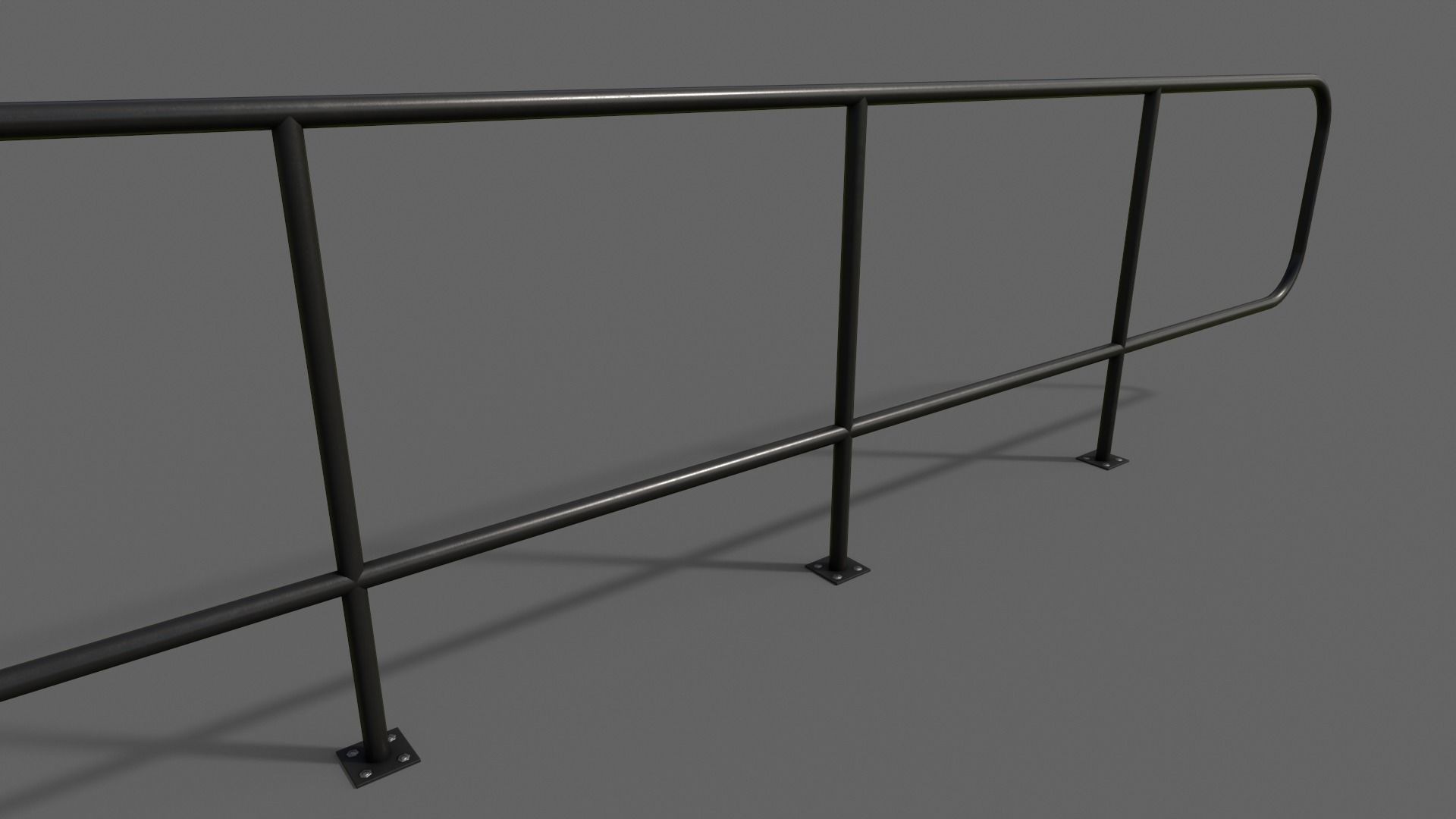 PBR Pedestrian Guard Rail V5-Clean-Rusty Low-poly 3D model_13
