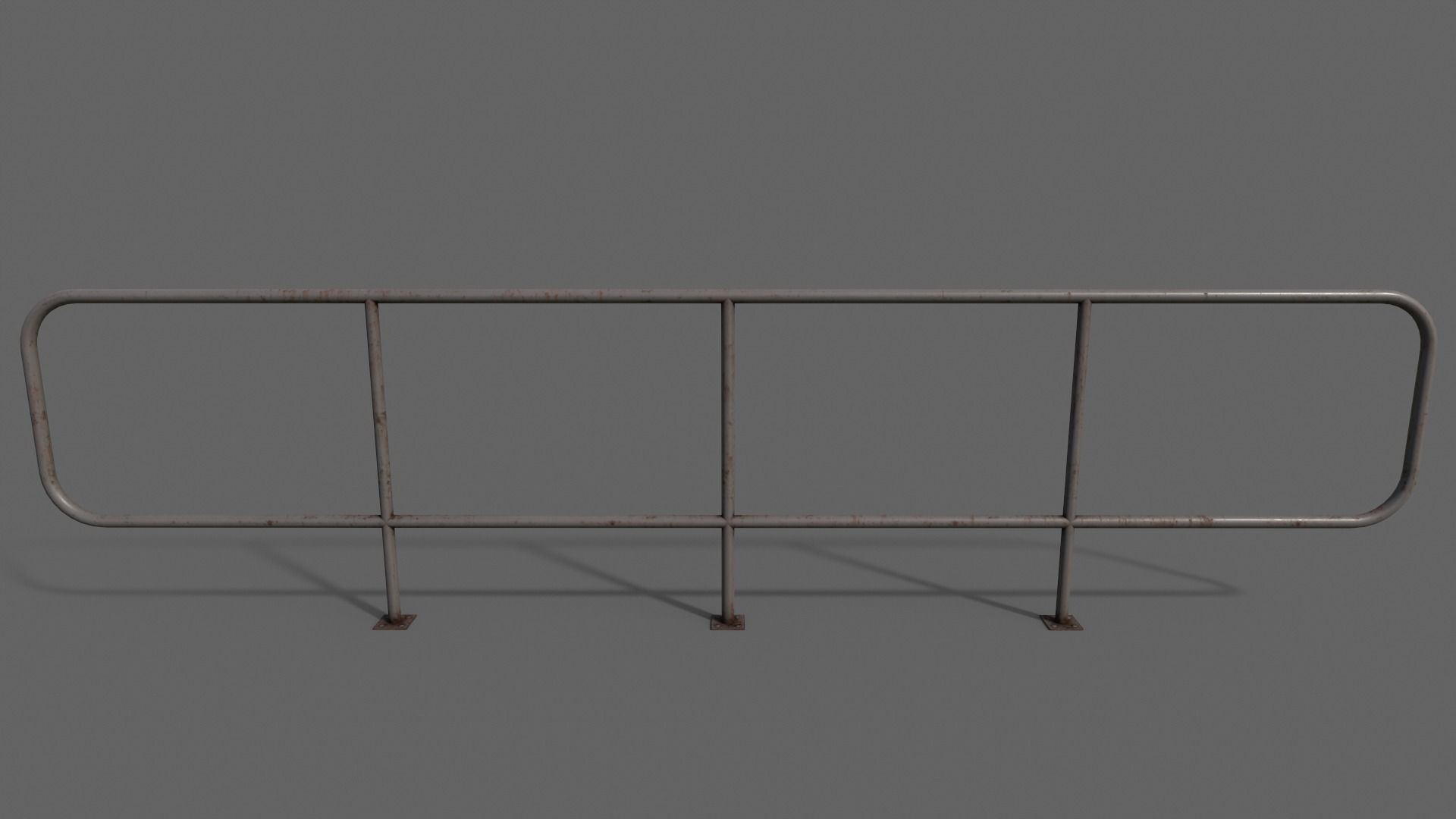 PBR Pedestrian Guard Rail V5-Clean-Rusty Low-poly 3D model_19