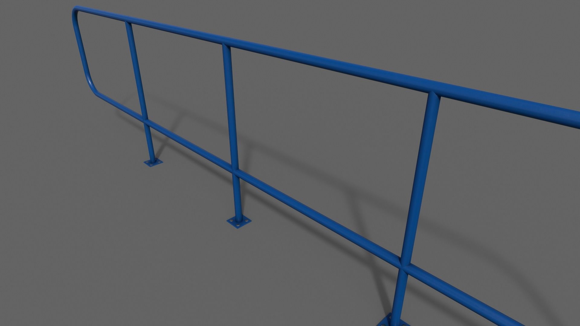 PBR Pedestrian Guard Rail V5-Clean-Rusty Low-poly 3D model_14