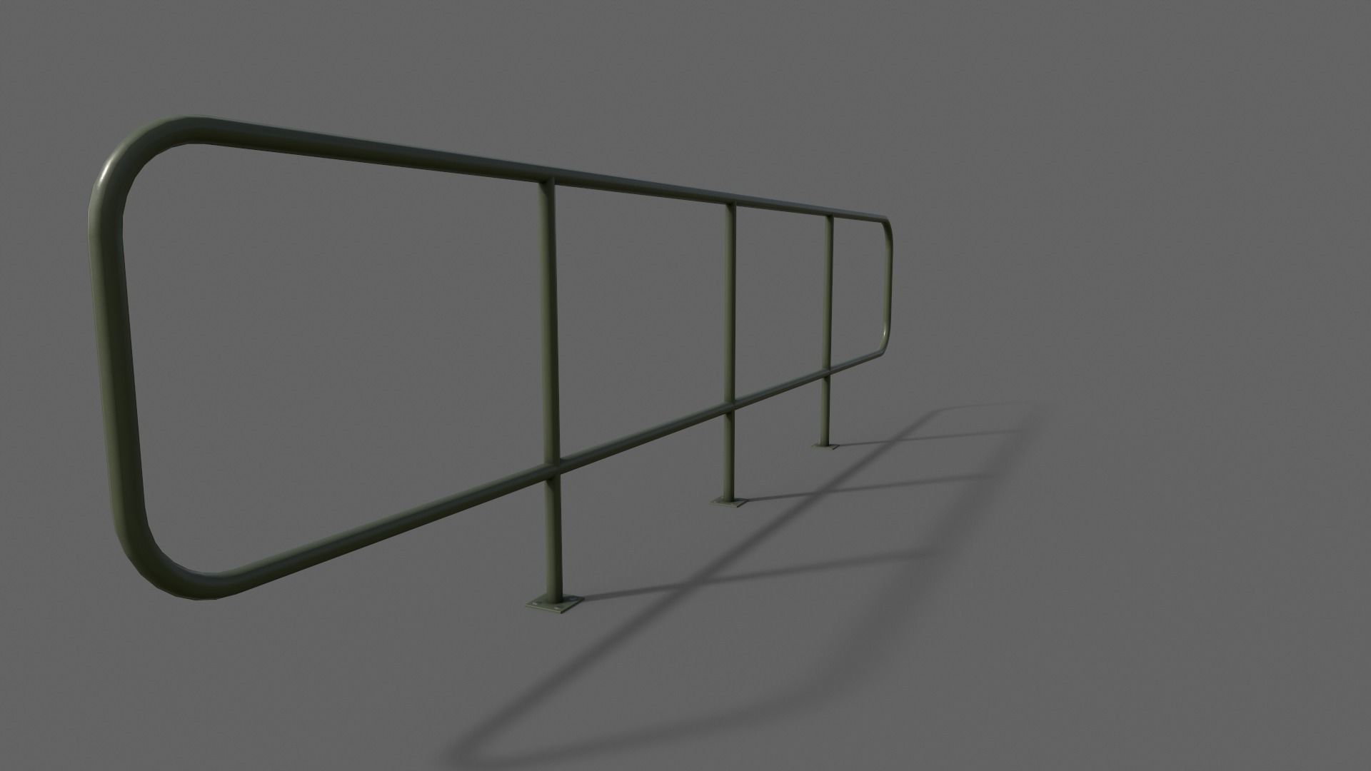PBR Pedestrian Guard Rail V5-Clean-Rusty Low-poly 3D model_17