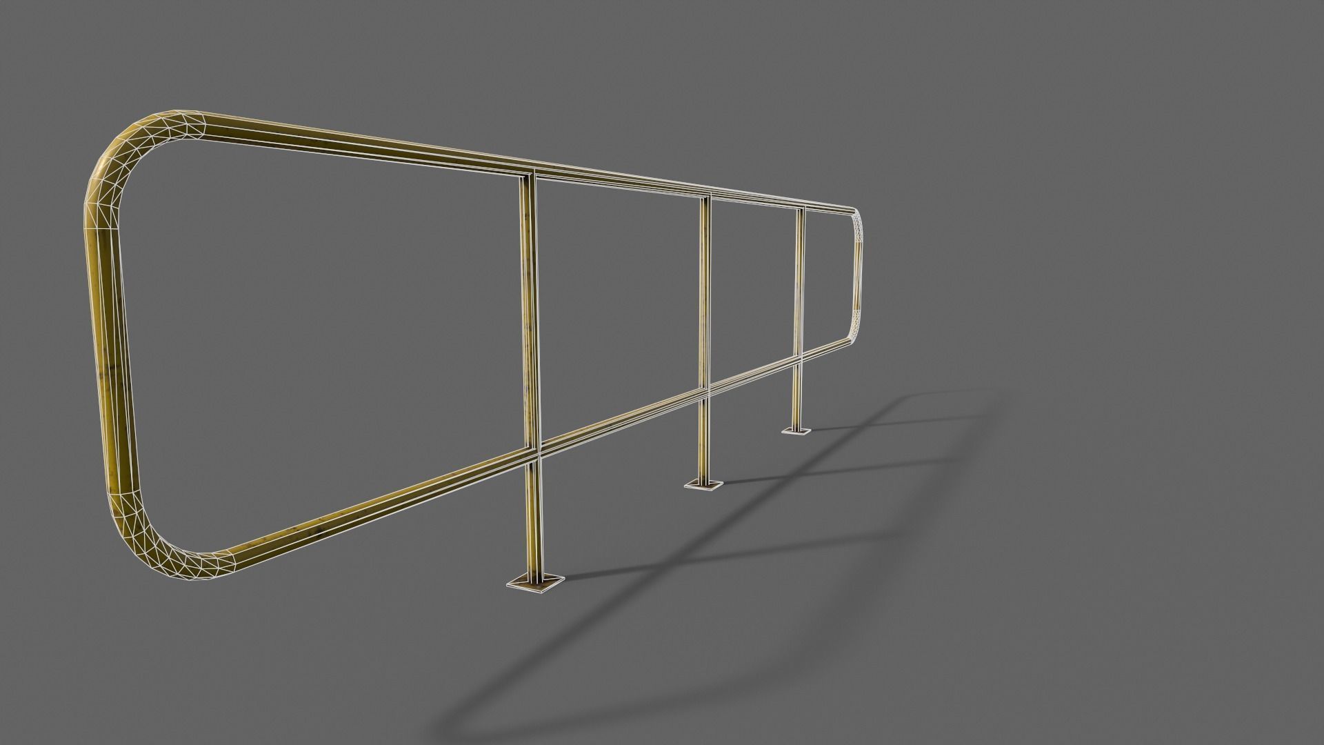 PBR Pedestrian Guard Rail V5-Clean-Rusty Low-poly 3D model_31