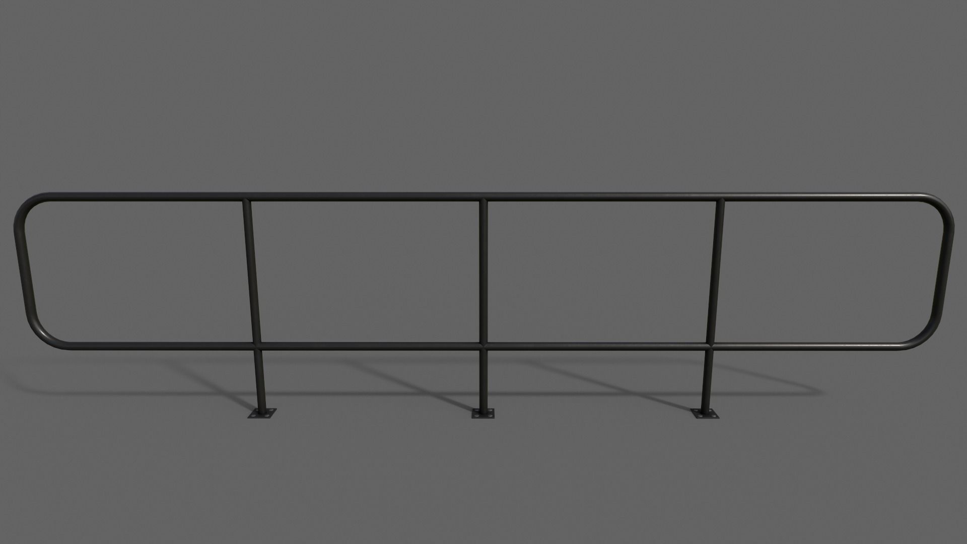 PBR Pedestrian Guard Rail V5-Clean-Rusty Low-poly 3D model_12