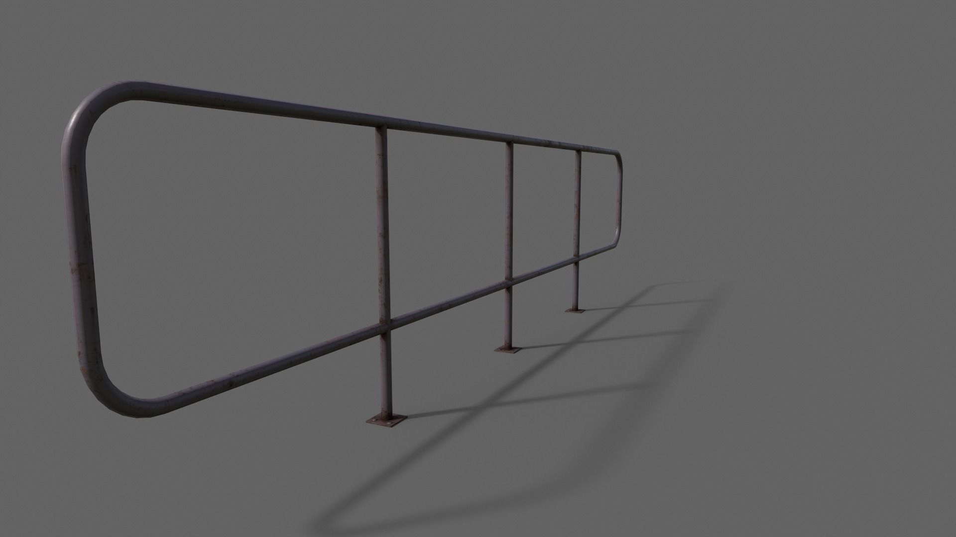 PBR Pedestrian Guard Rail V5-Clean-Rusty Low-poly 3D model_24