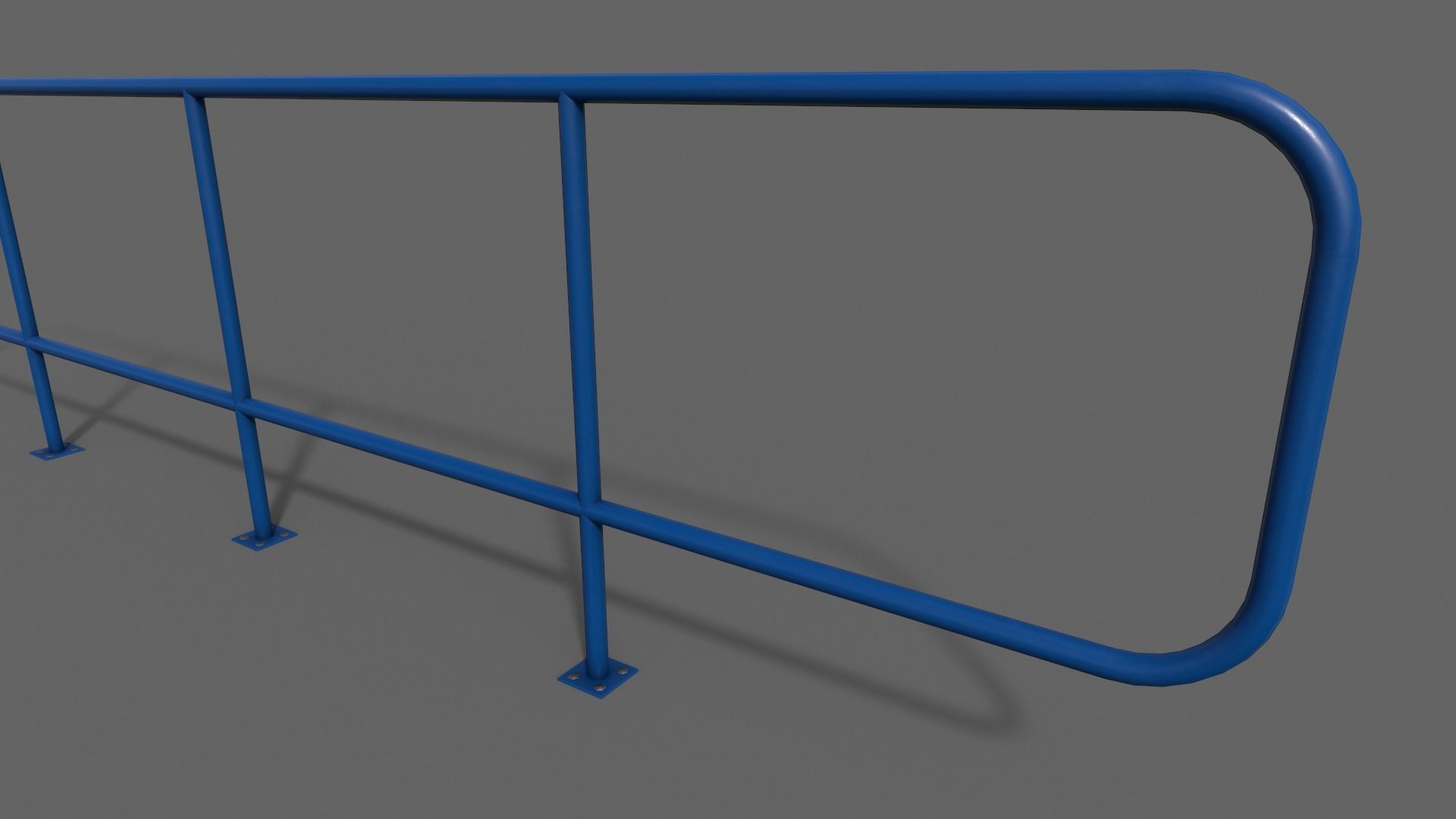 PBR Pedestrian Guard Rail V5-Clean-Rusty Low-poly 3D model_15