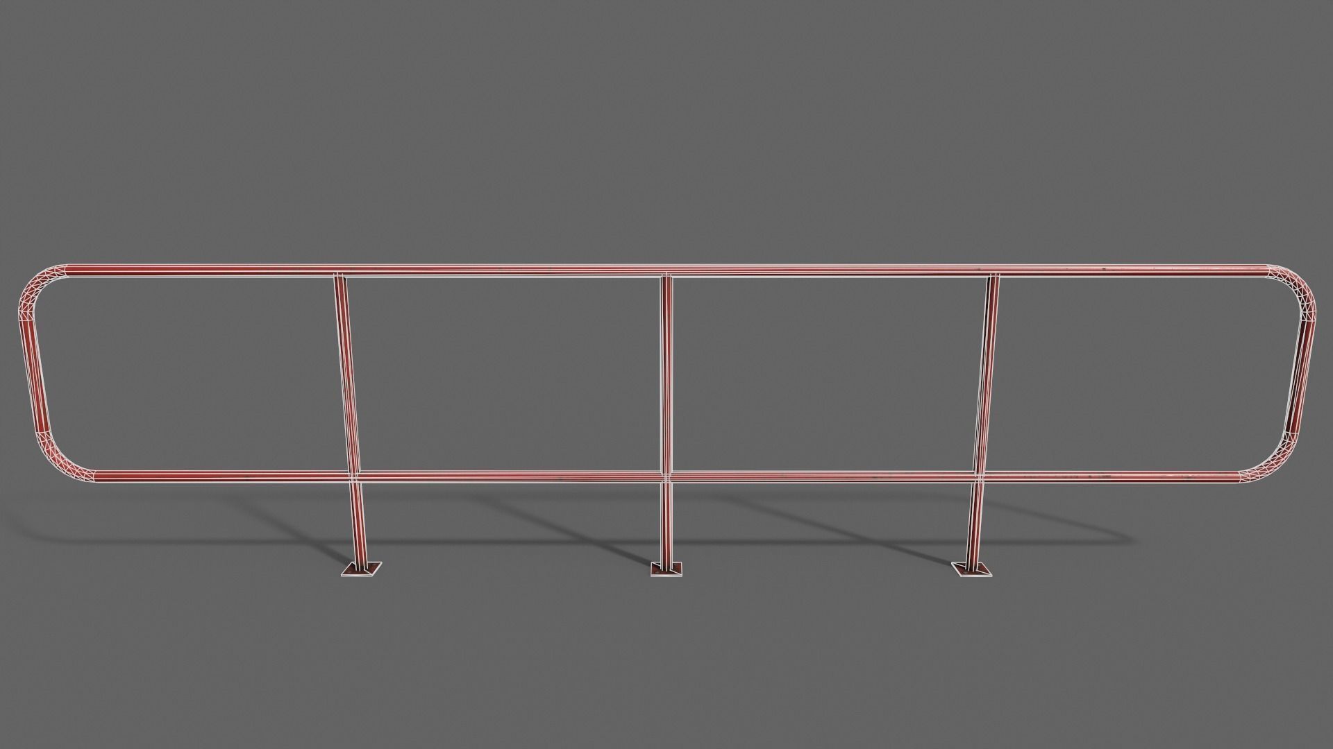 PBR Pedestrian Guard Rail V5-Clean-Rusty Low-poly 3D model_26