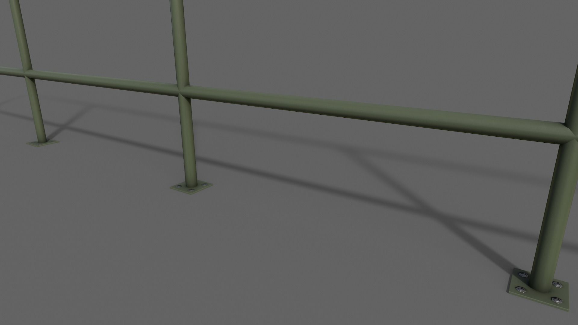 PBR Pedestrian Guard Rail V5-Clean-Rusty Low-poly 3D model_16