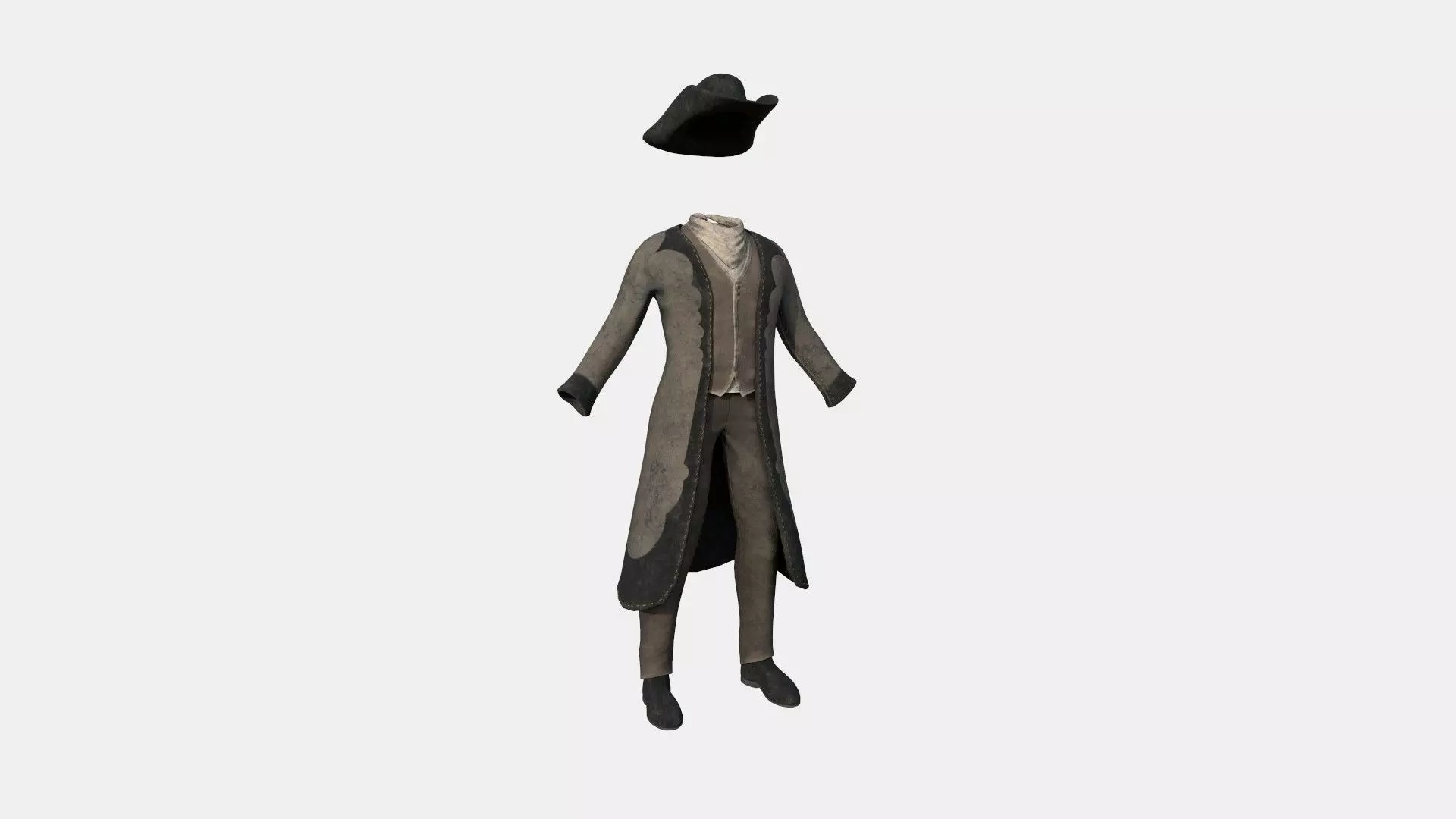 Cowboy Outfit A08 - Character Fashion Design Low-poly 3D model_0