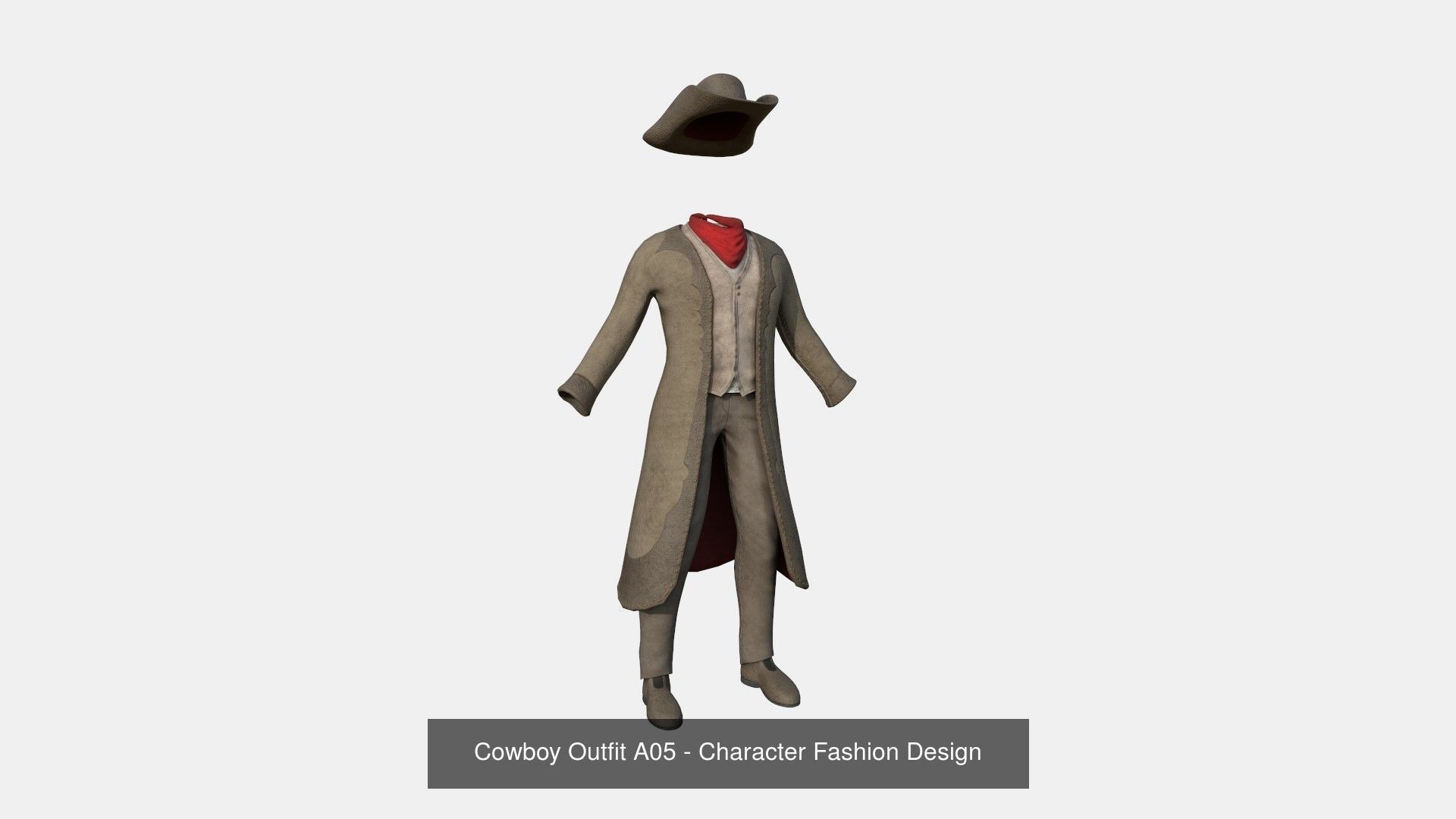 08 Cowboy Outfits A - Character Fashion Design 3D Model Collection_5