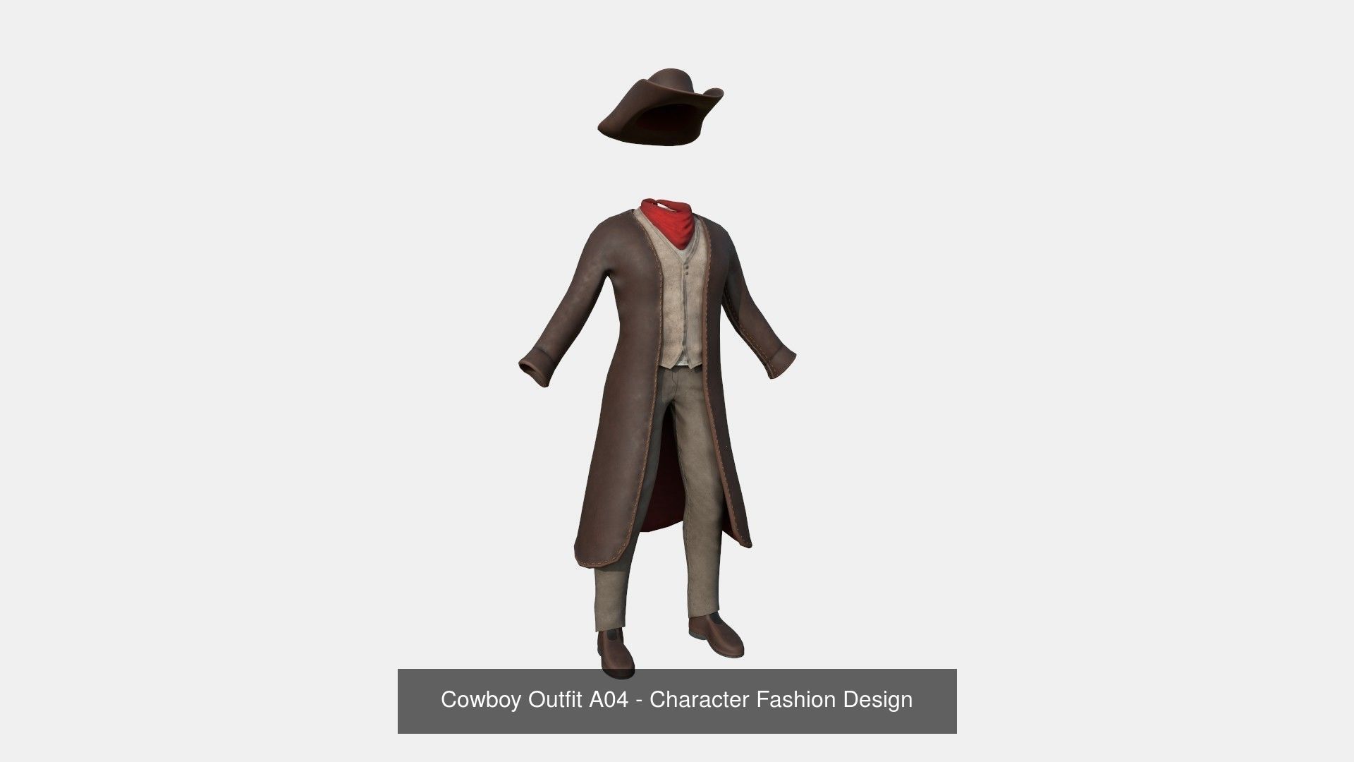 08 Cowboy Outfits A - Character Fashion Design 3D Model Collection_4