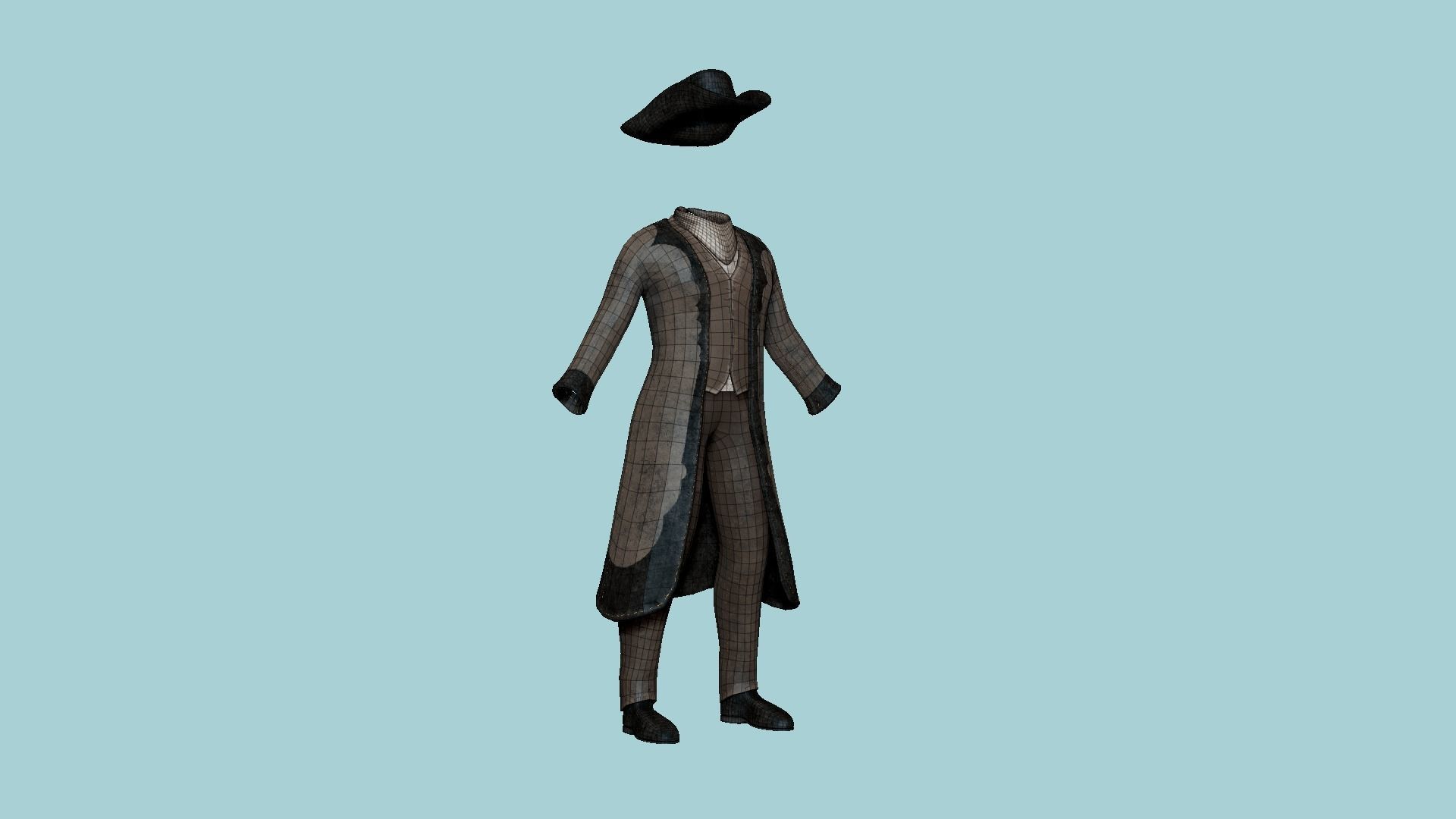 08 Cowboy Outfits A - Character Fashion Design 3D Model Collection_56