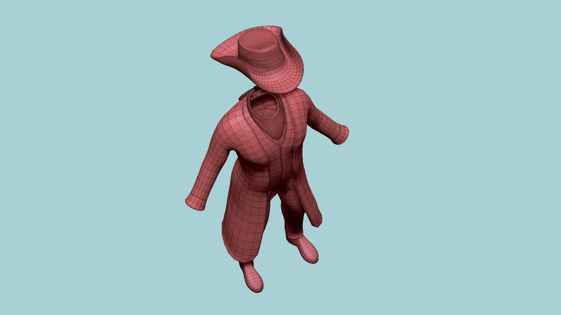 08 Cowboy Outfits A - Character Fashion Design 3D Model Collection_16