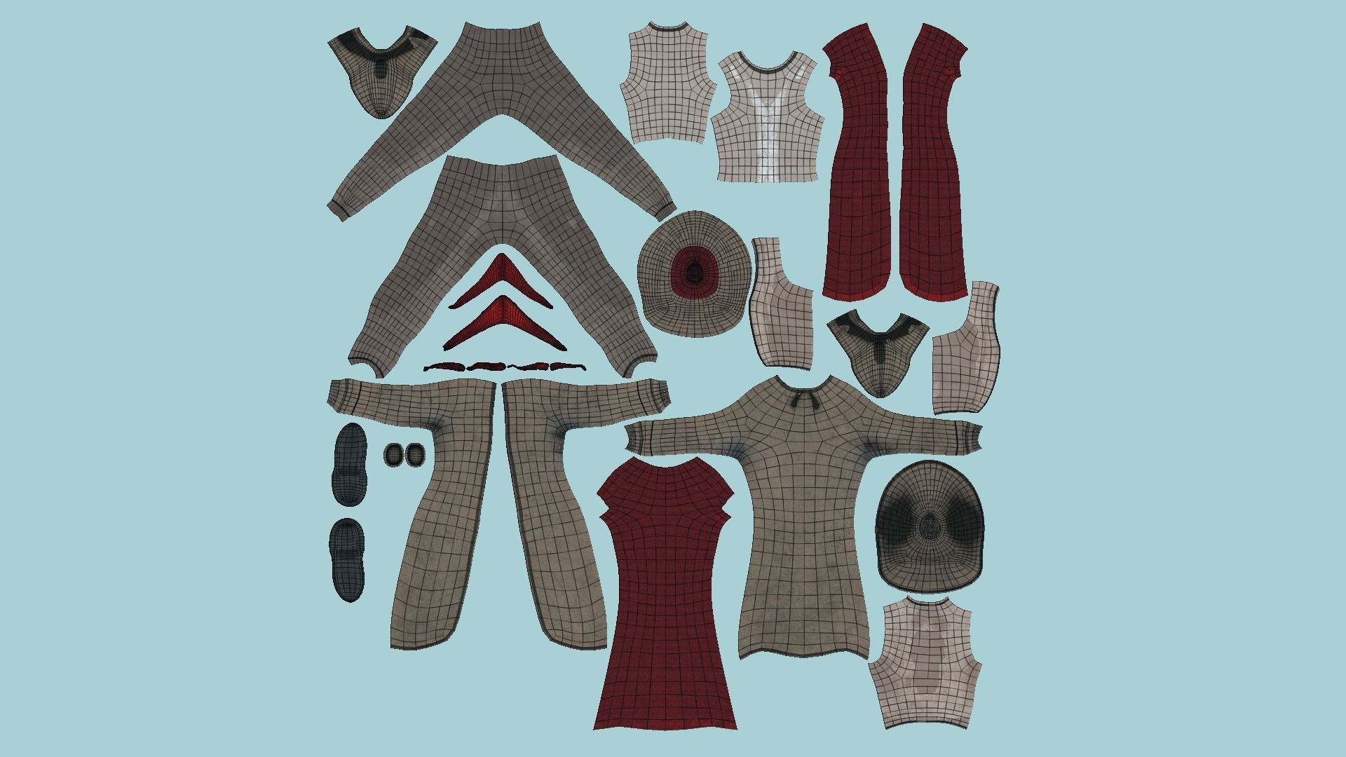 08 Cowboy Outfits A - Character Fashion Design 3D Model Collection_59