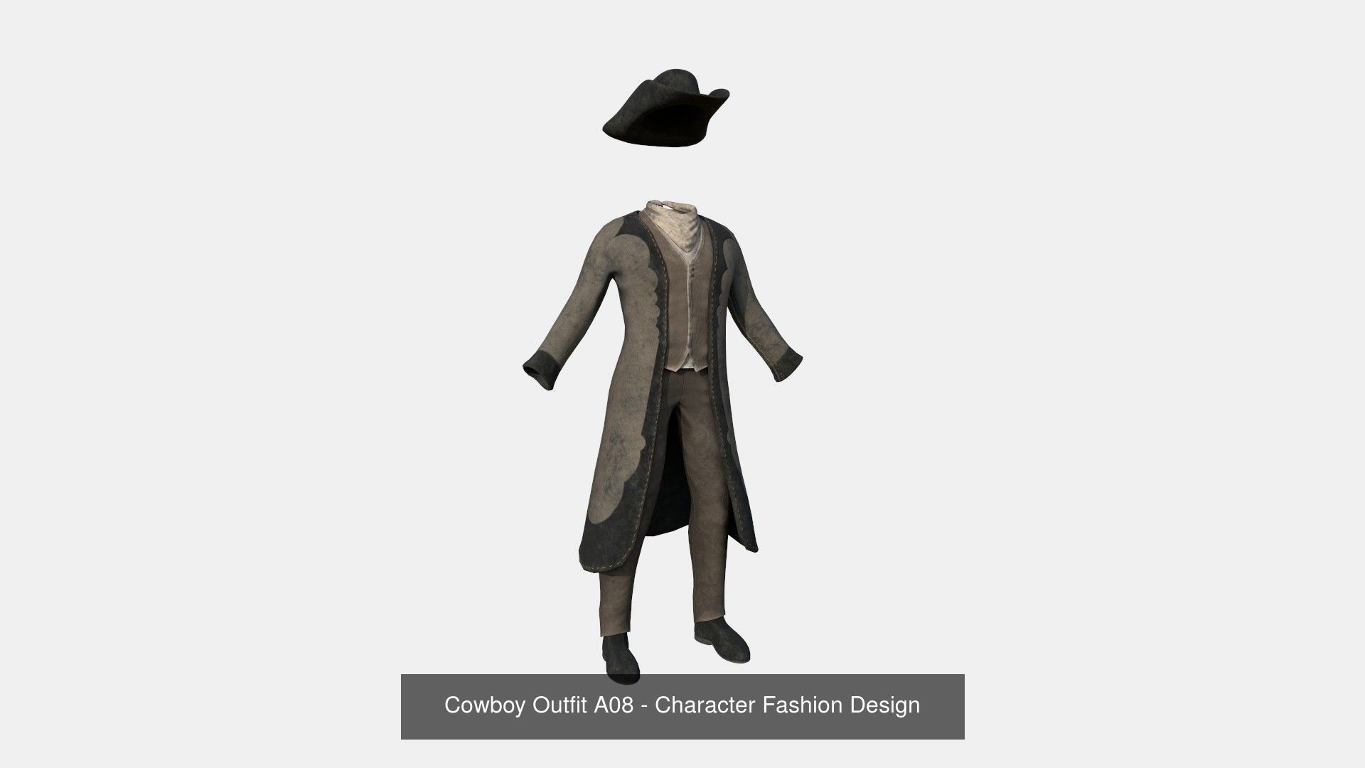 08 Cowboy Outfits A - Character Fashion Design 3D Model Collection_8