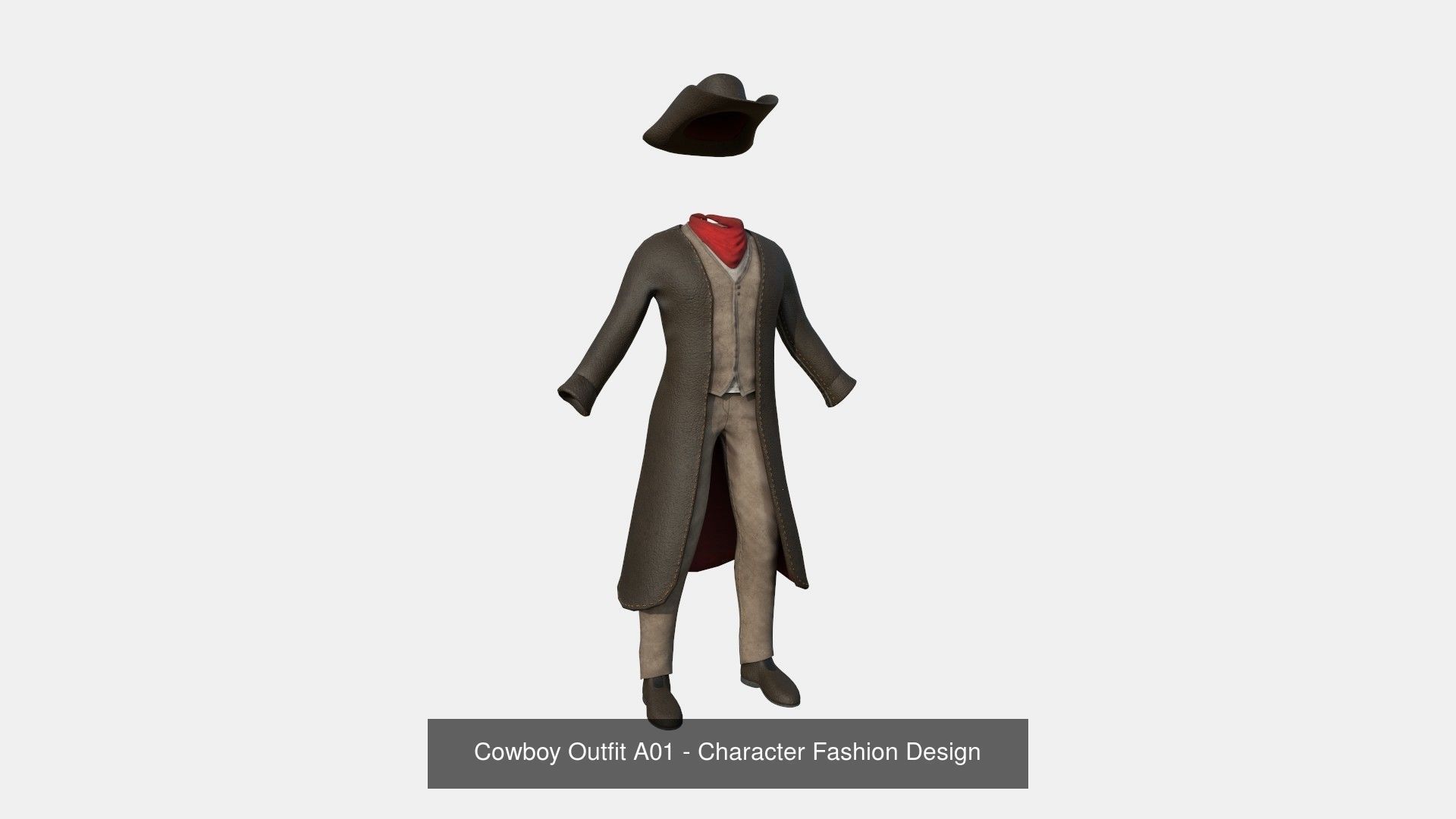 08 Cowboy Outfits A - Character Fashion Design 3D Model Collection_1