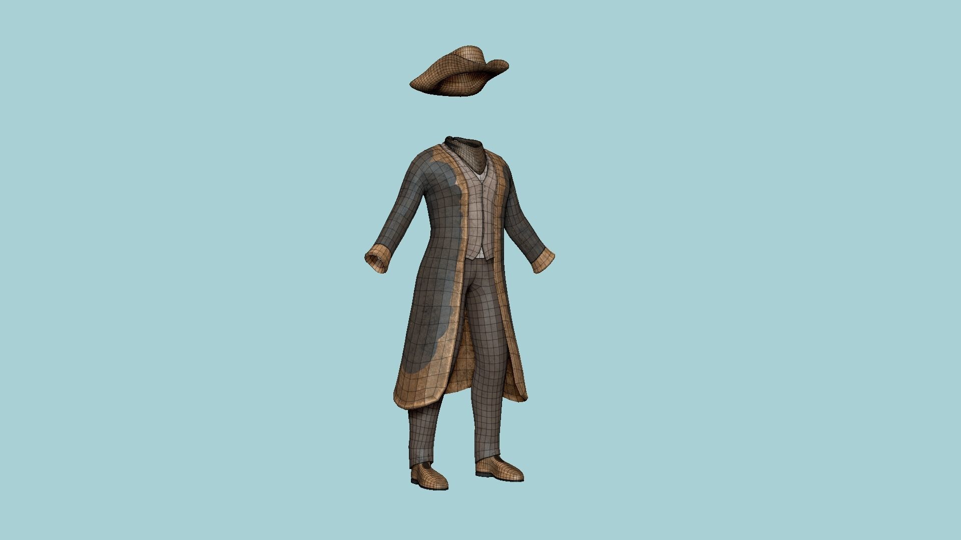 08 Cowboy Outfits A - Character Fashion Design 3D Model Collection_49