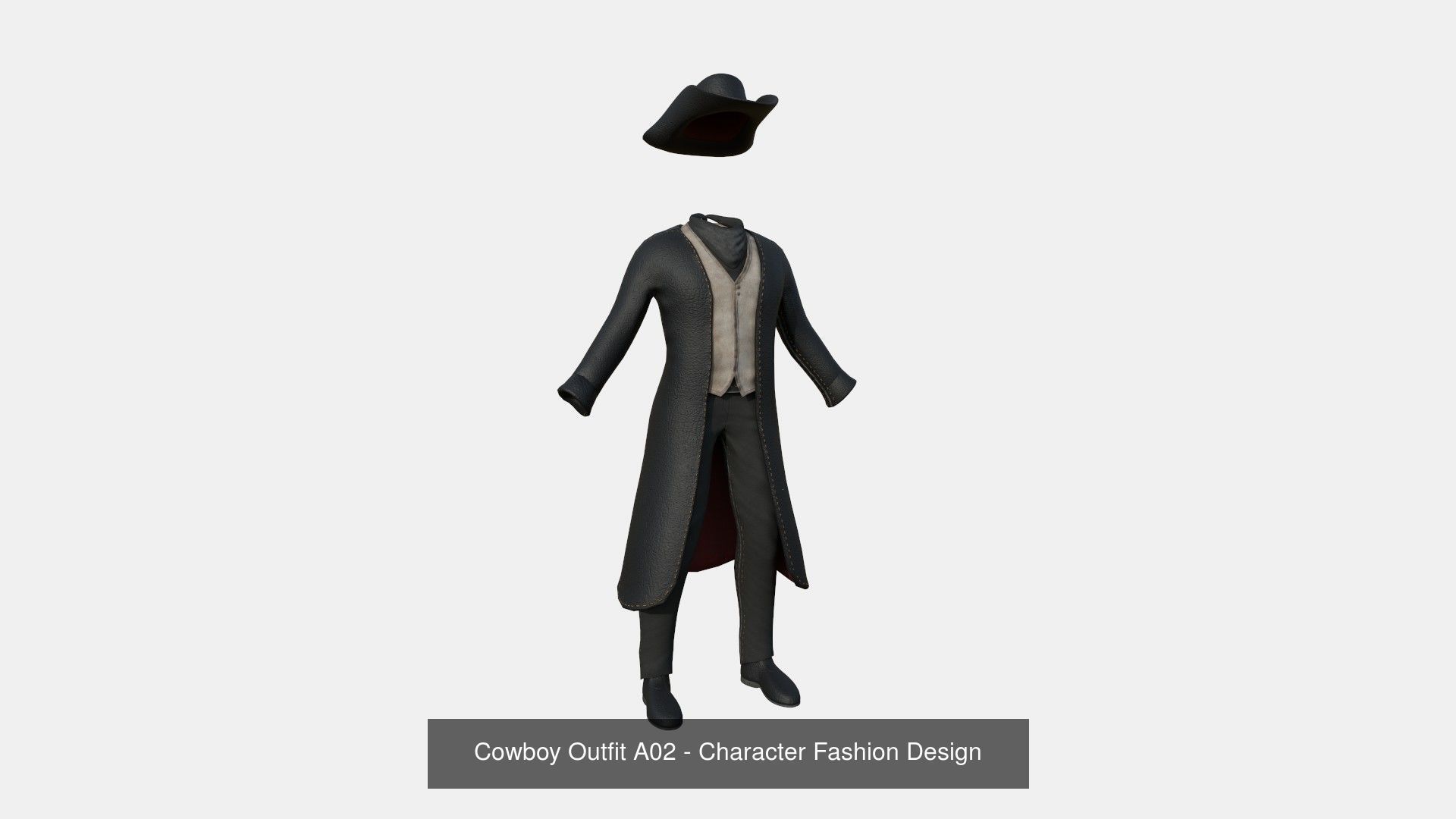 08 Cowboy Outfits A - Character Fashion Design 3D Model Collection_2