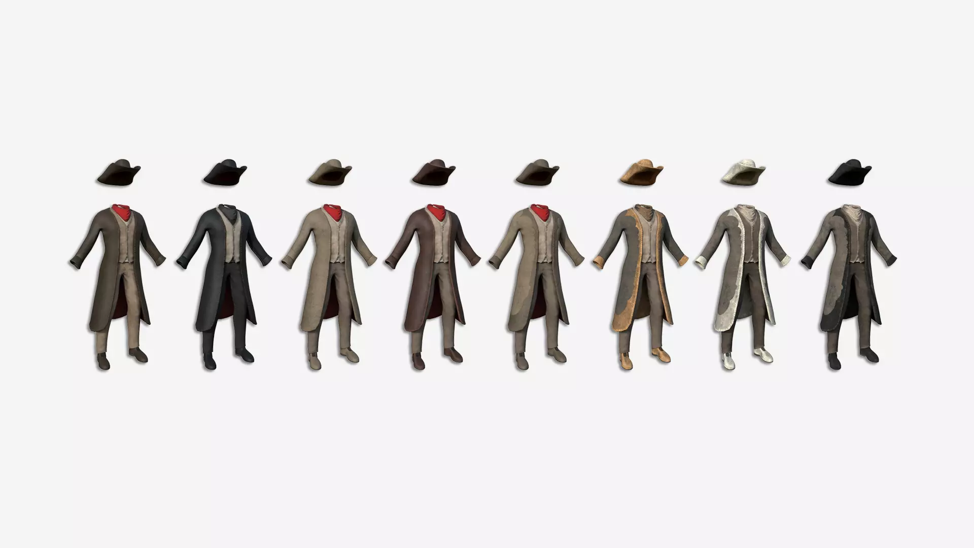 08 Cowboy Outfits A - Character Fashion Design 3D Model Collection_0