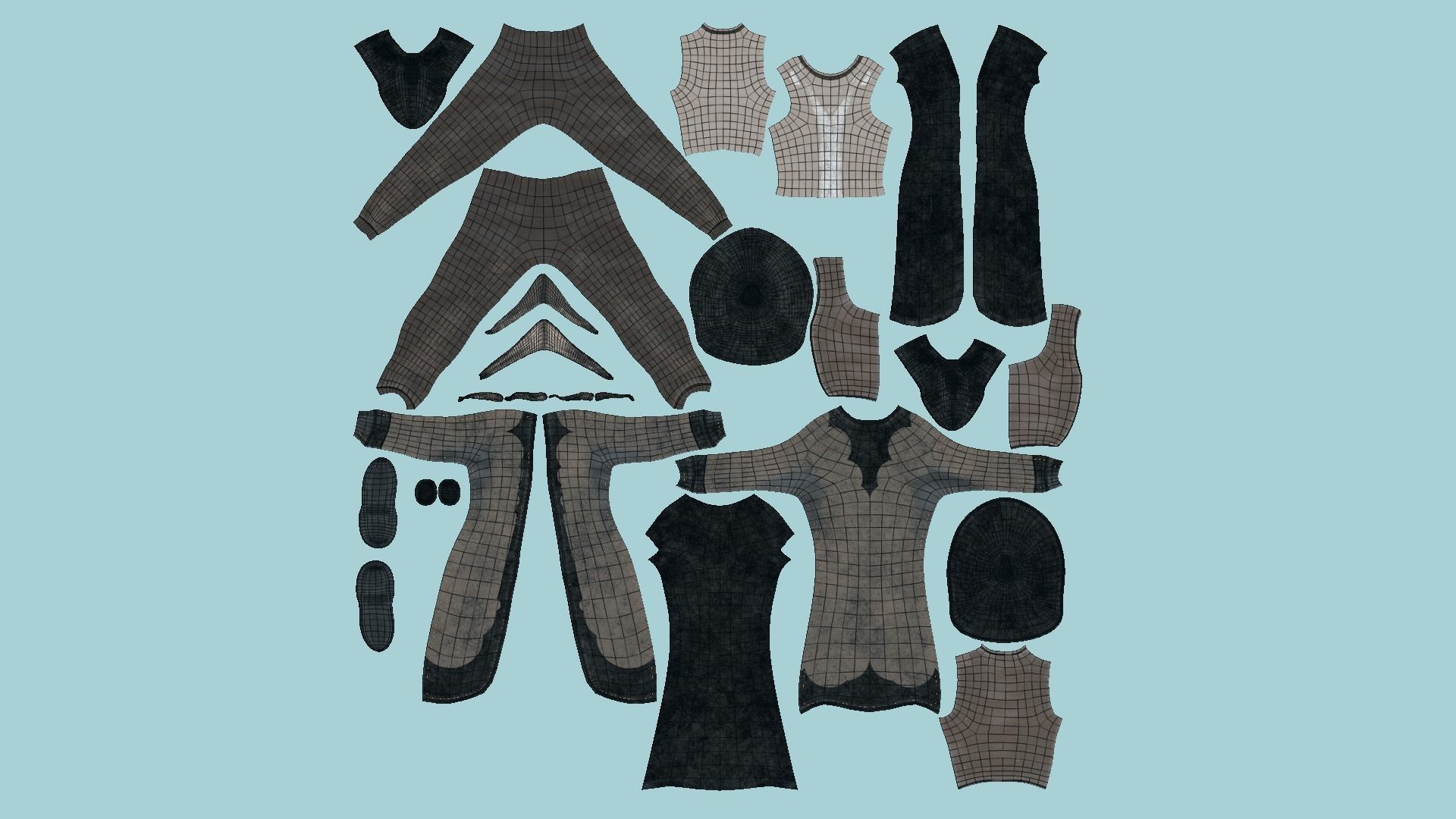 08 Cowboy Outfits A - Character Fashion Design 3D Model Collection_54