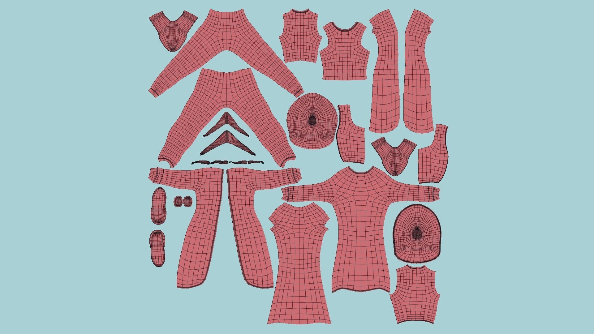 08 Cowboy Outfits A - Character Fashion Design 3D Model Collection_14