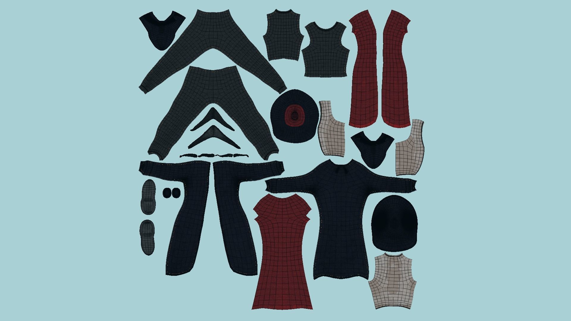 08 Cowboy Outfits A - Character Fashion Design 3D Model Collection_61