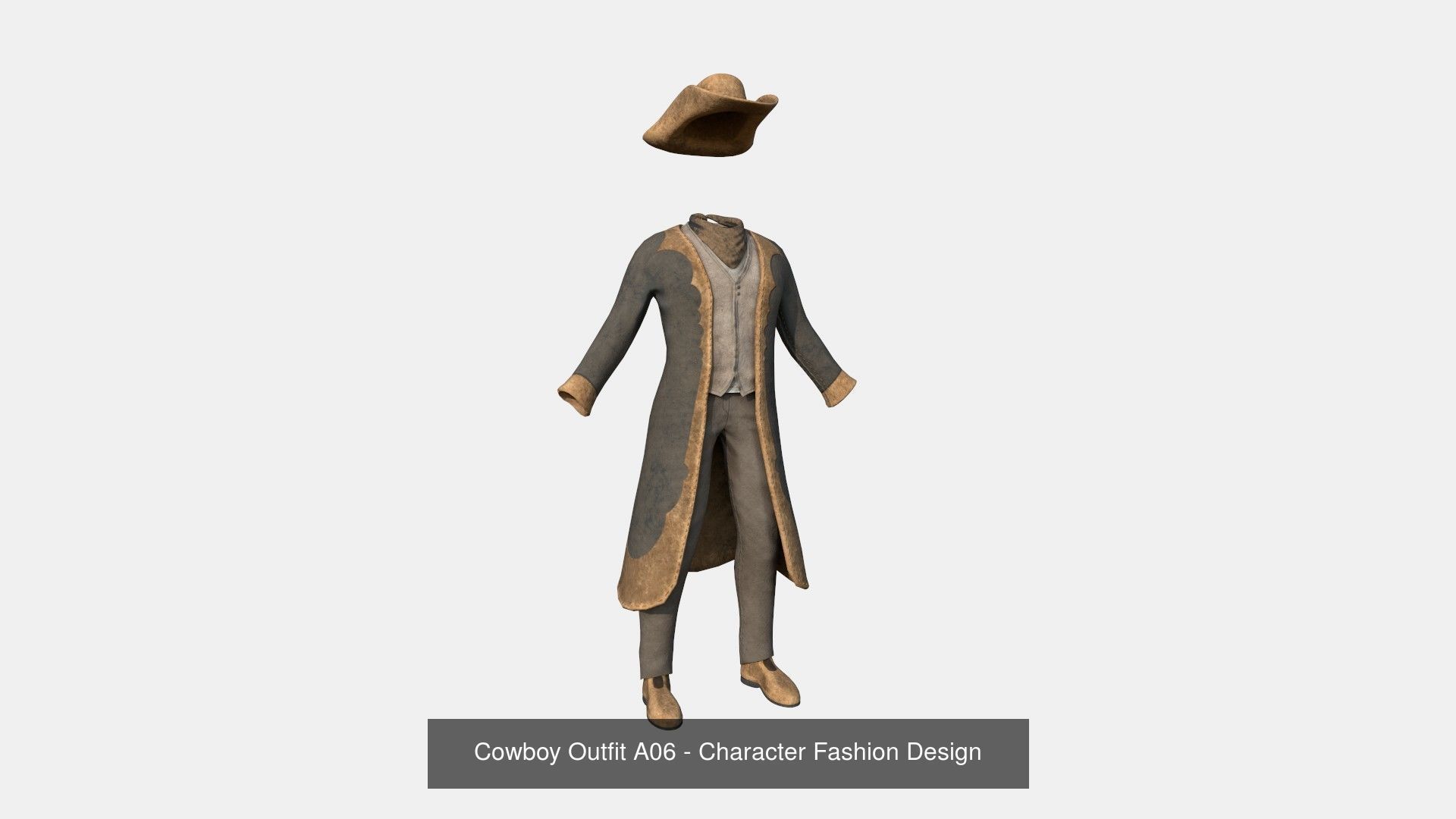 08 Cowboy Outfits A - Character Fashion Design 3D Model Collection_6