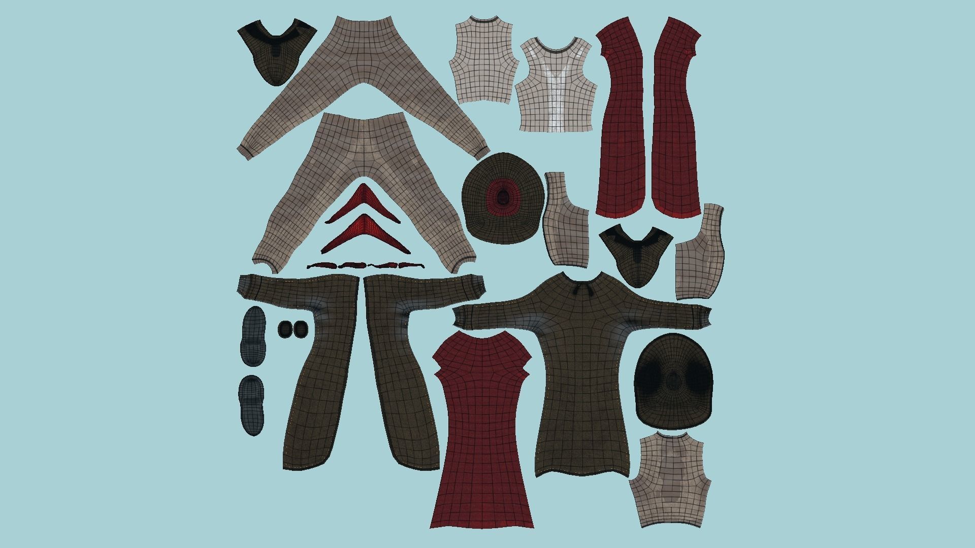 08 Cowboy Outfits A - Character Fashion Design 3D Model Collection_60