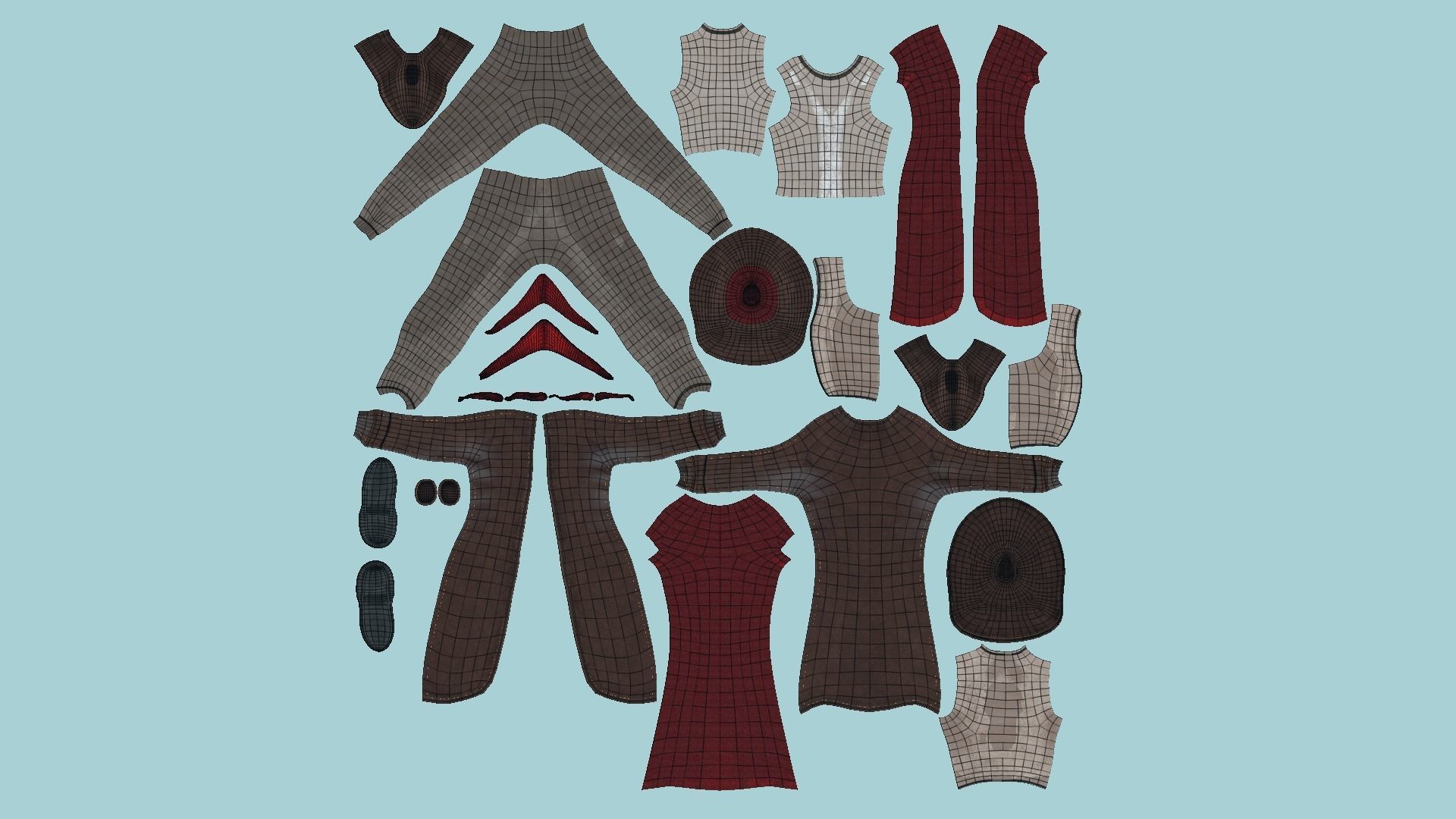 08 Cowboy Outfits A - Character Fashion Design 3D Model Collection_67