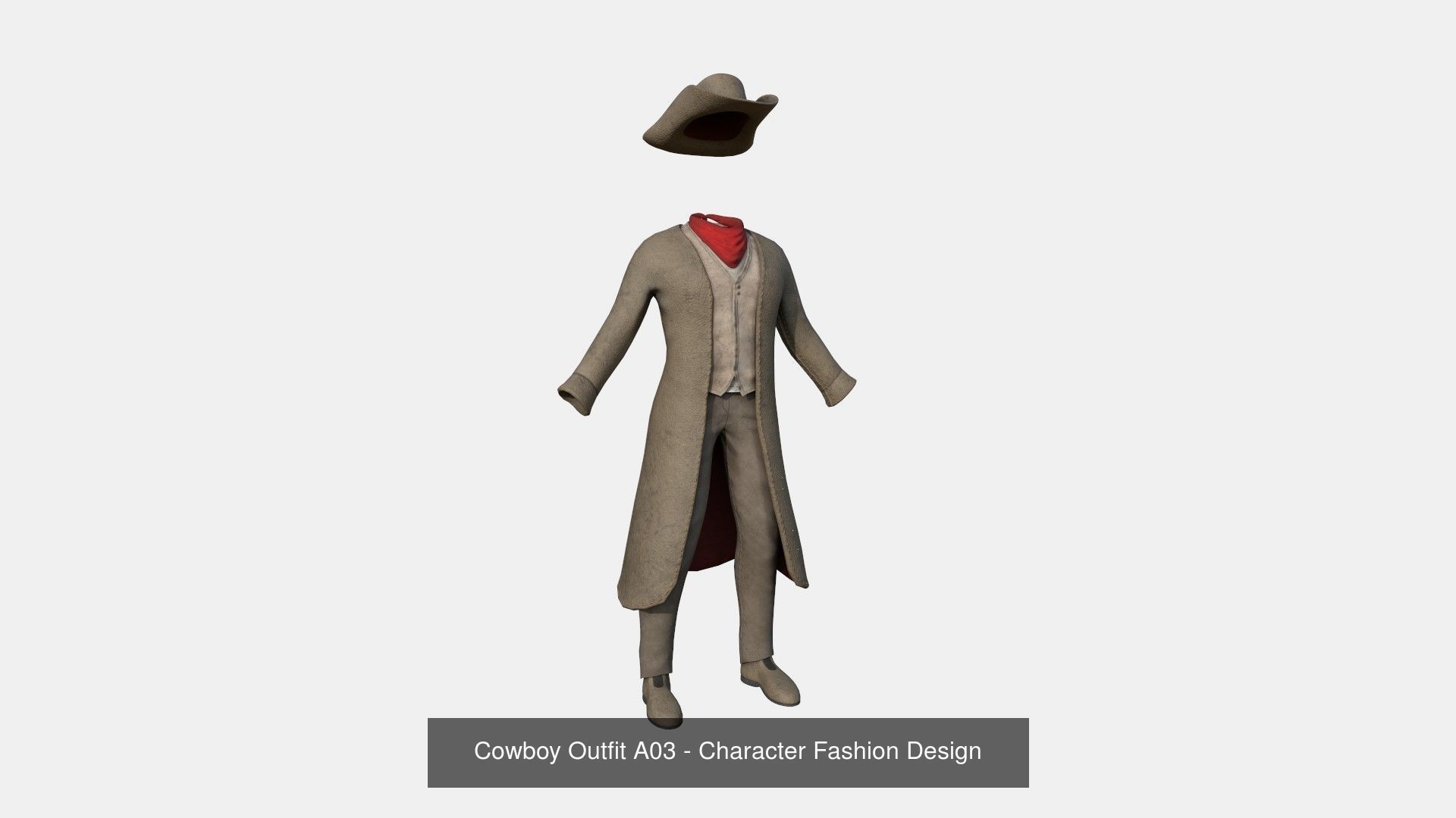 08 Cowboy Outfits A - Character Fashion Design 3D Model Collection_3